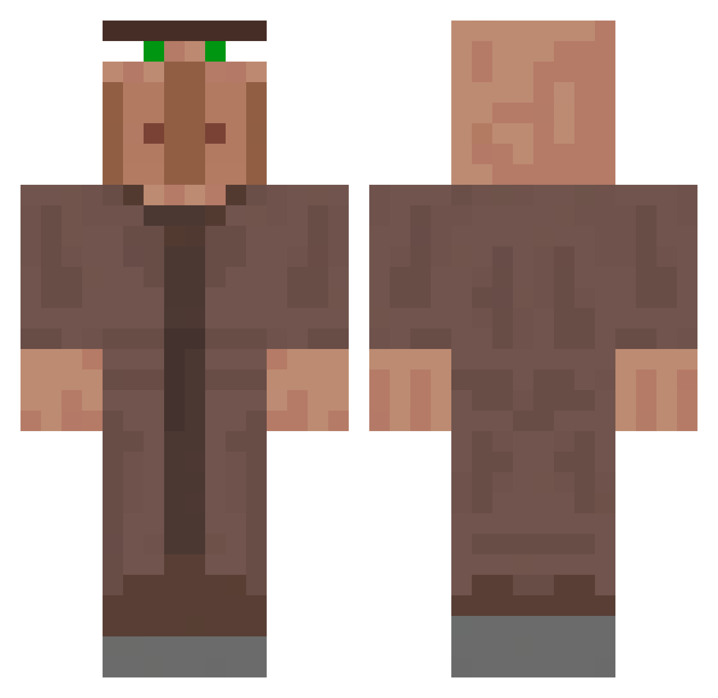 YungTonsilStone Minecraft skin, front and back view