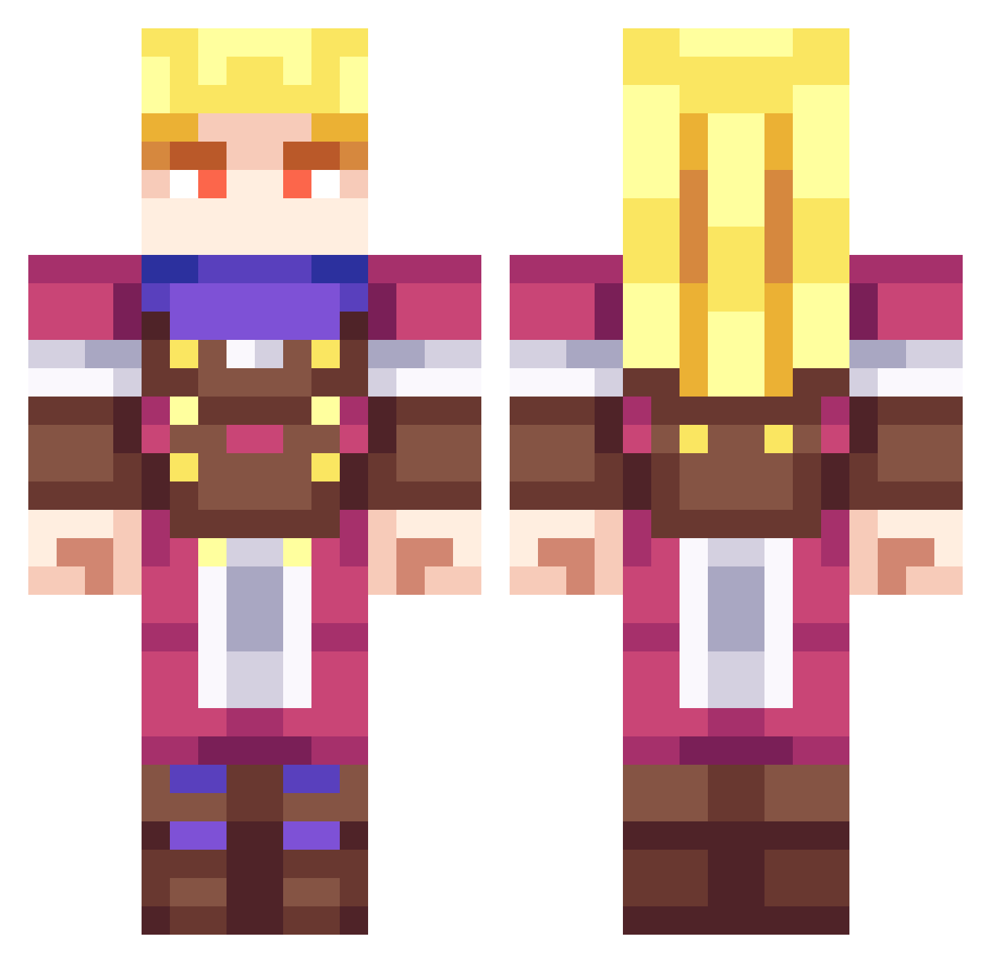 GolfNStuff Minecraft skin, front and back view