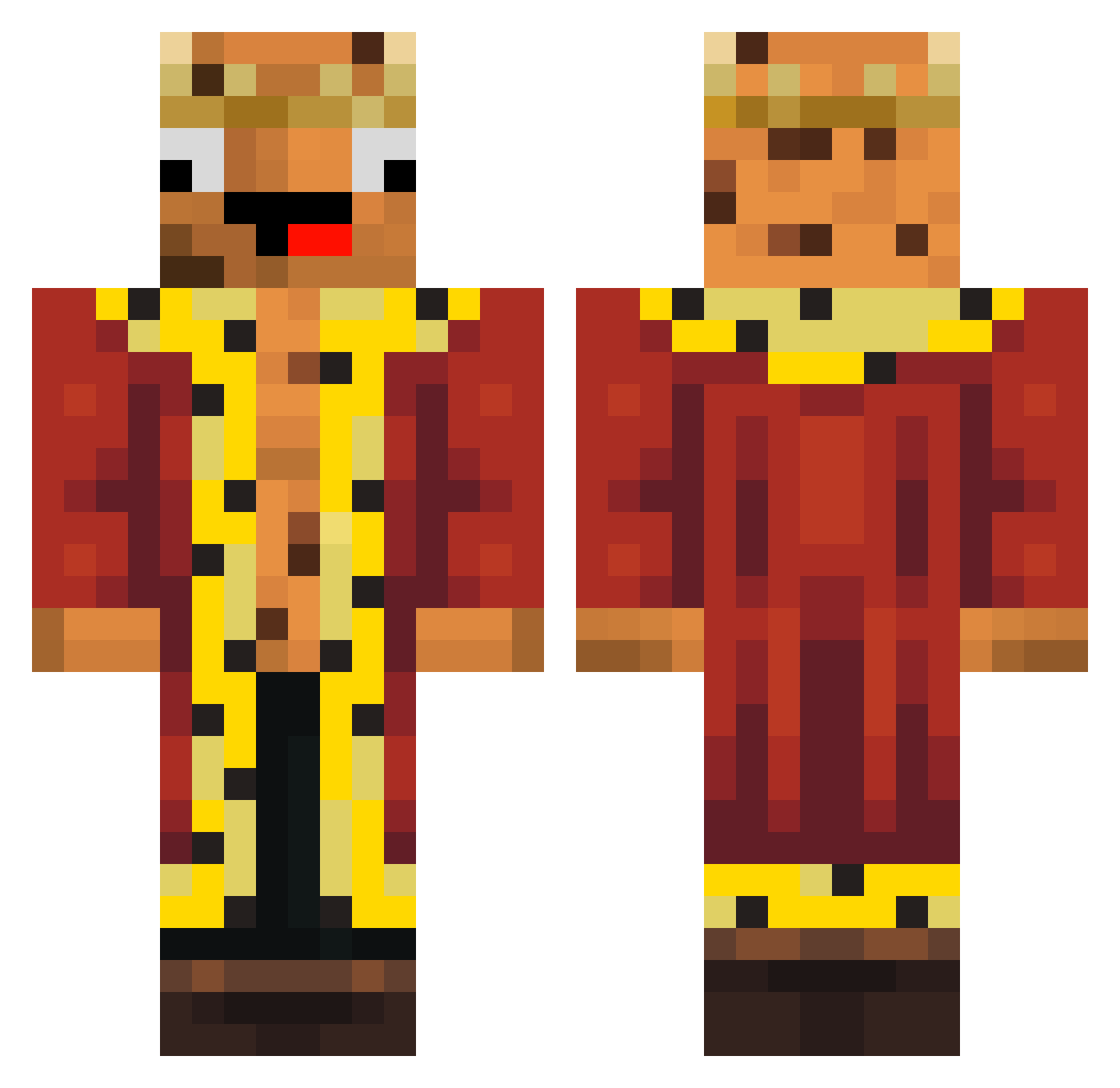 Bayatbiskuvi Minecraft skin, front and back view