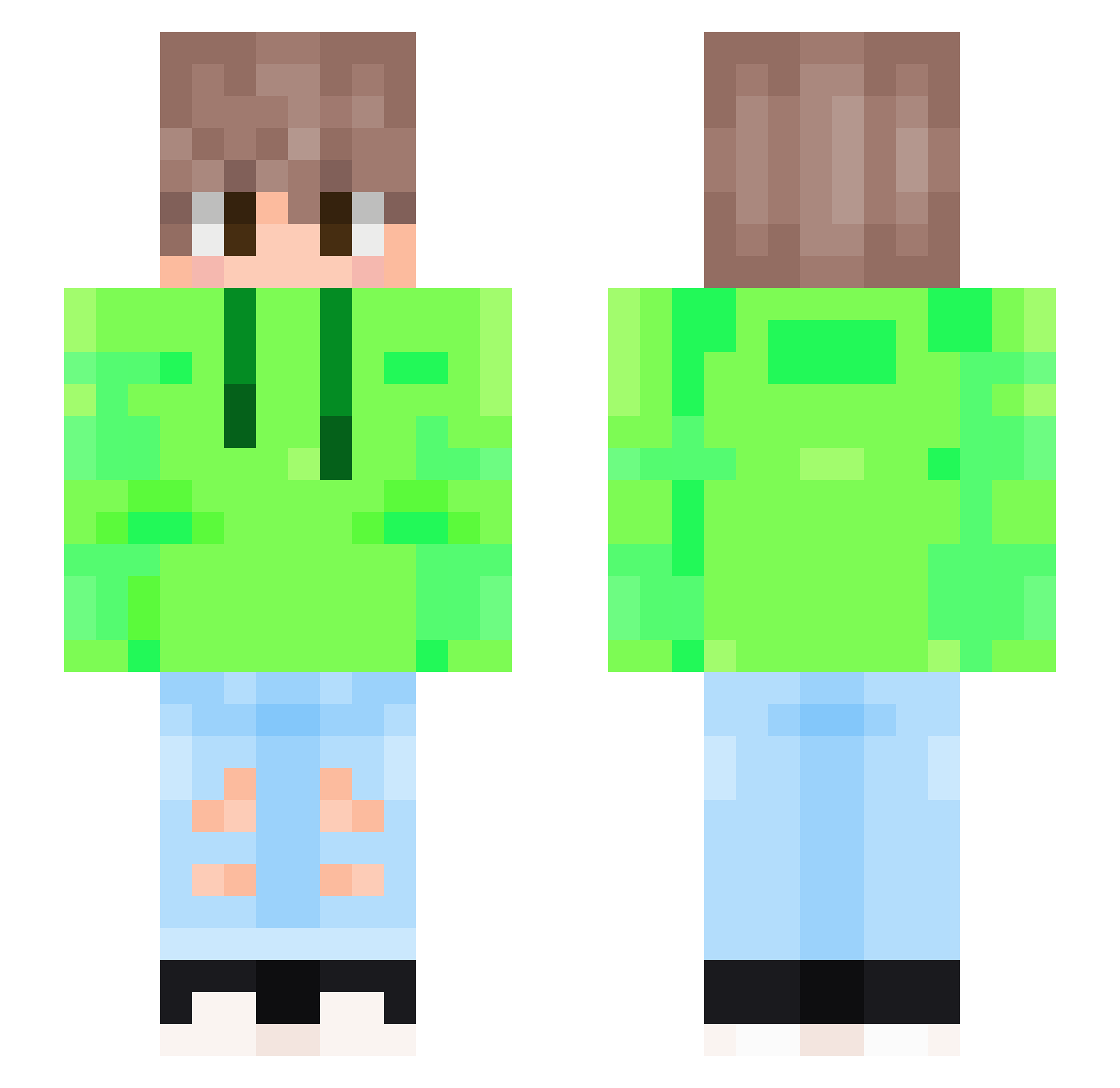 underfireboy11 Minecraft skin, front and back view