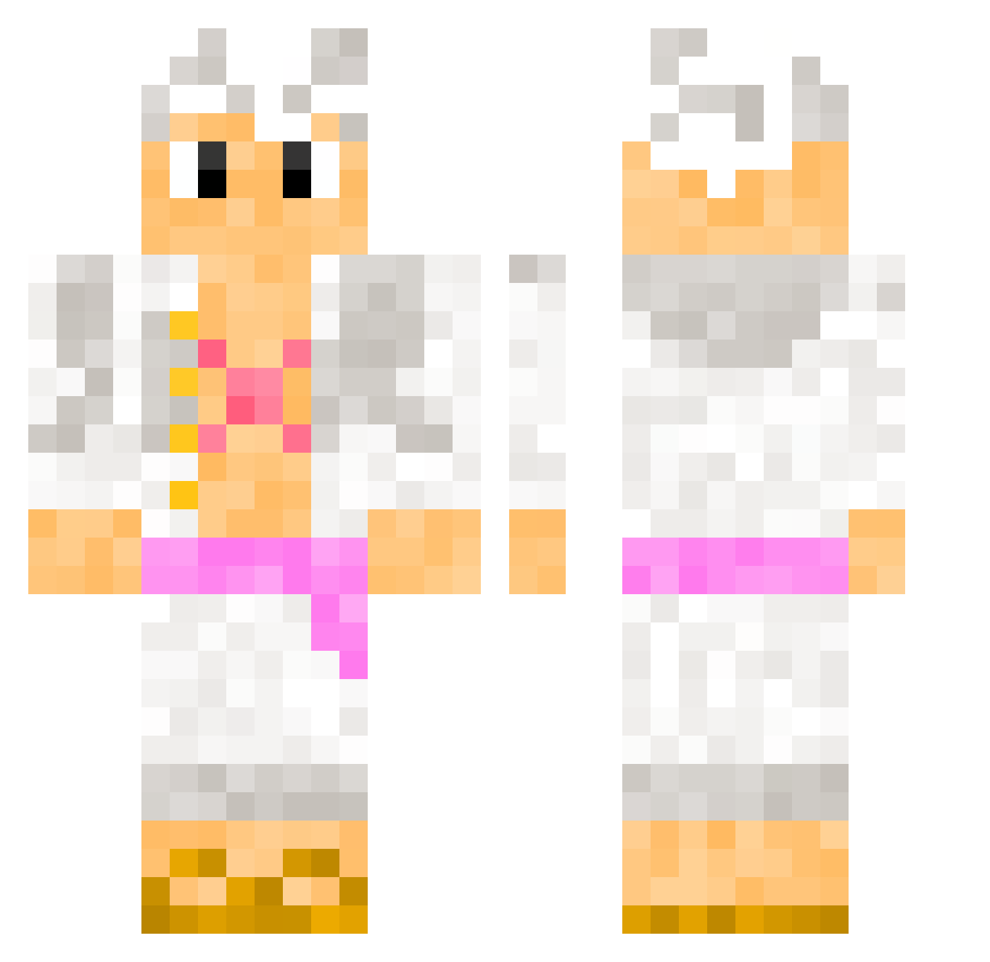 MajinBoou Minecraft skin, front and back view