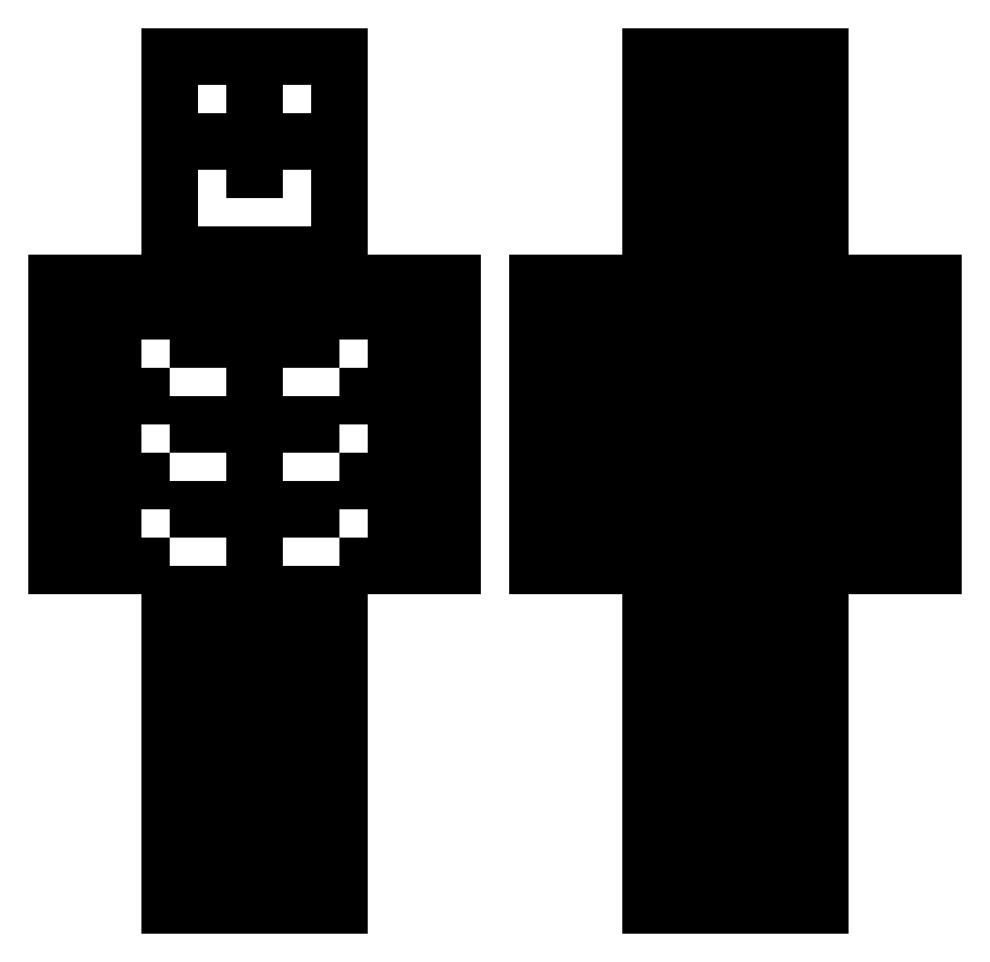 i_WarP Minecraft skin, front and back view