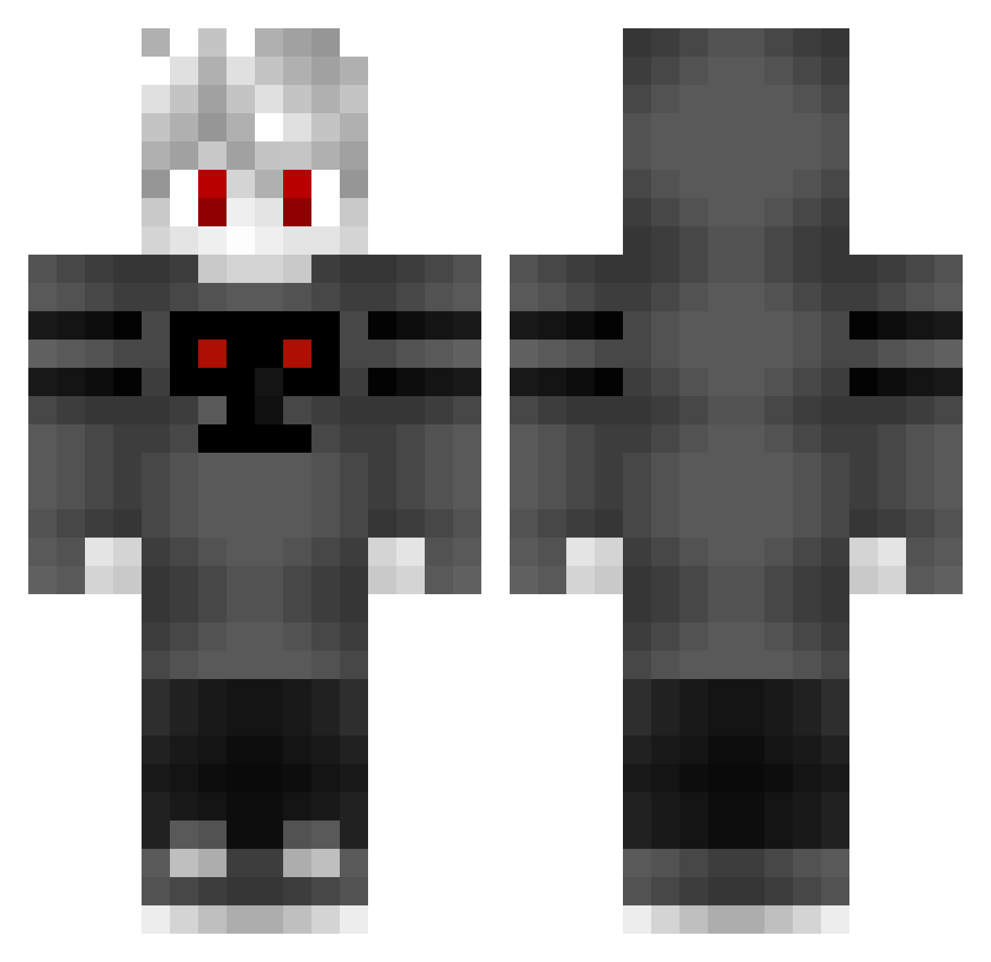 Saberon Minecraft skin, front and back view