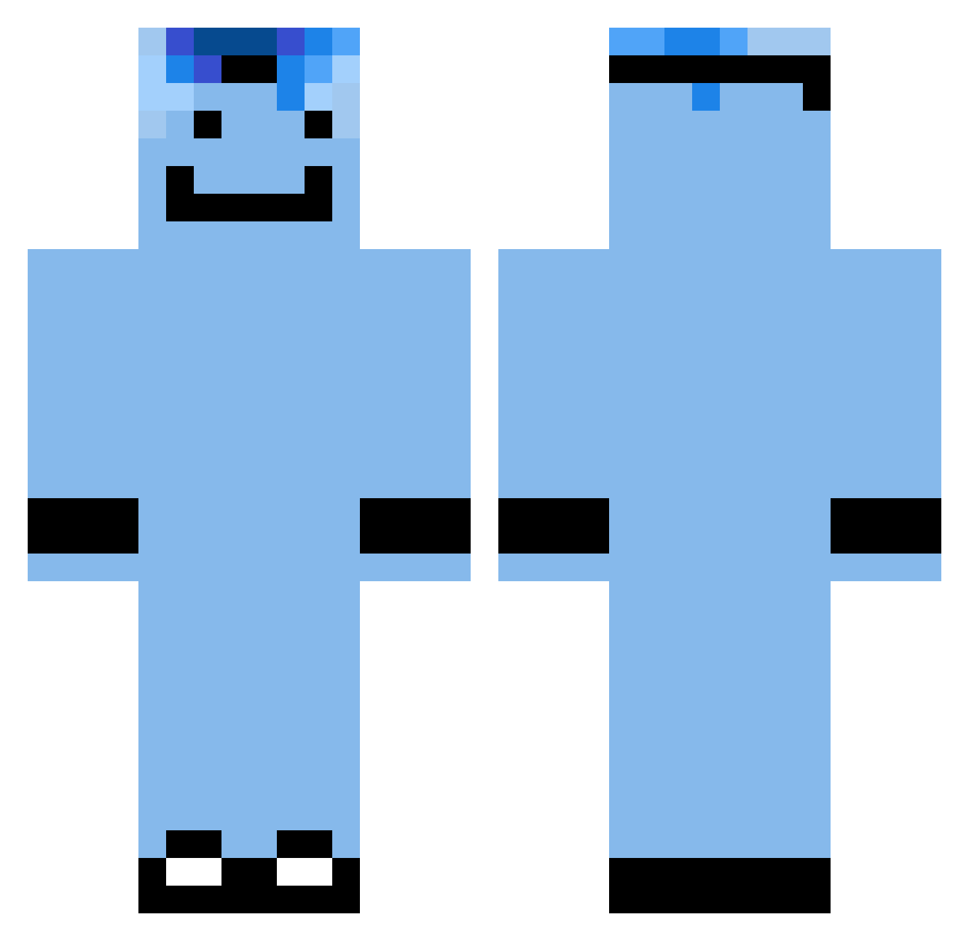 IkoIko Minecraft skin, front and back view