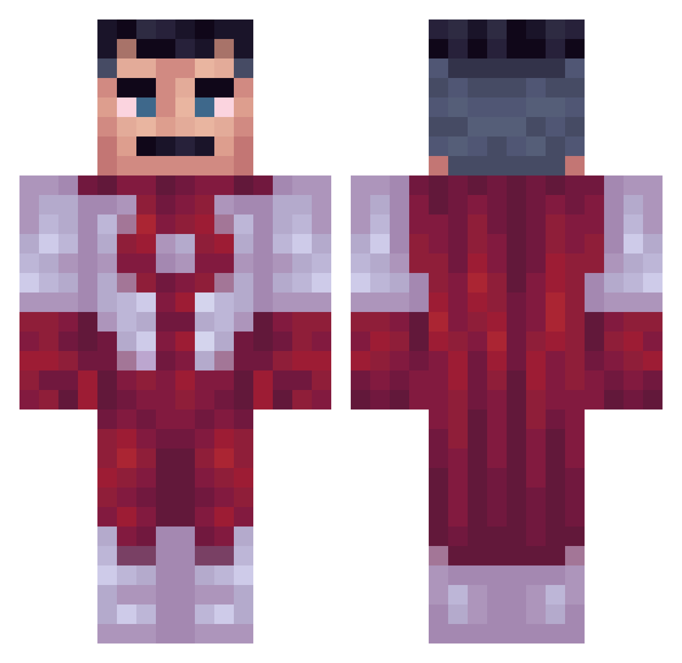 paganisms Minecraft skin, front and back view