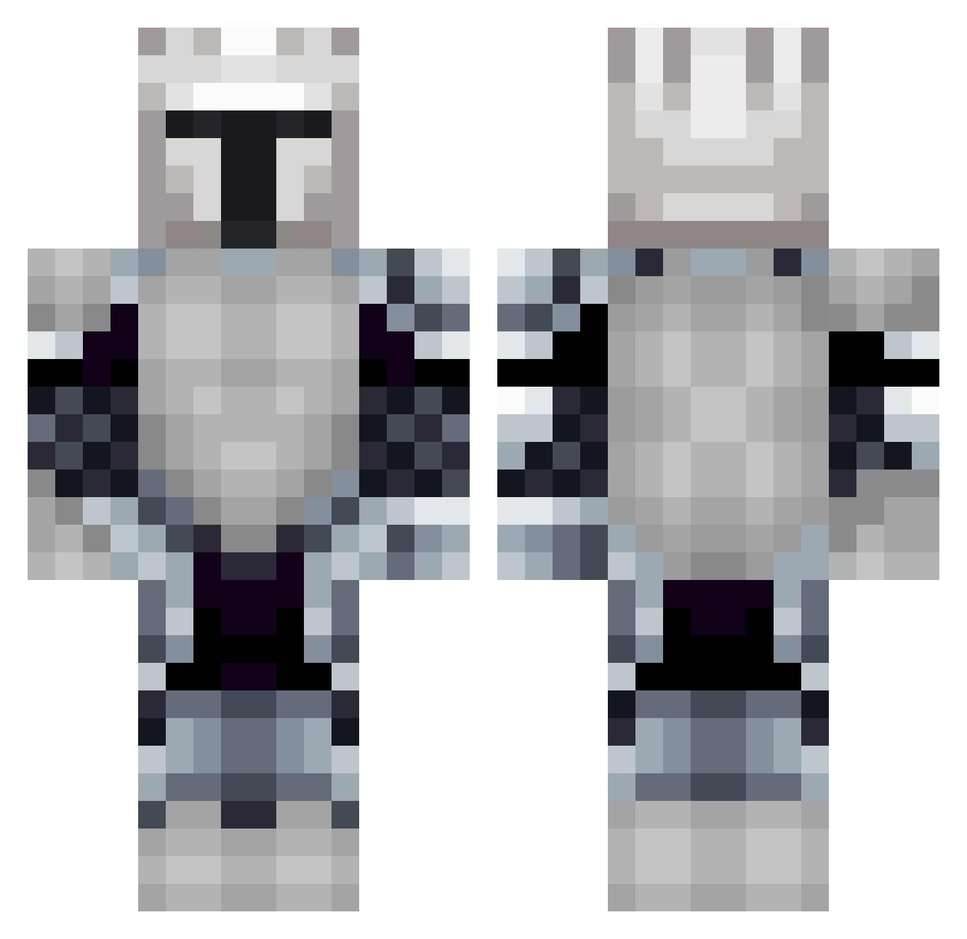 Frosty7 Minecraft skin, front and back view