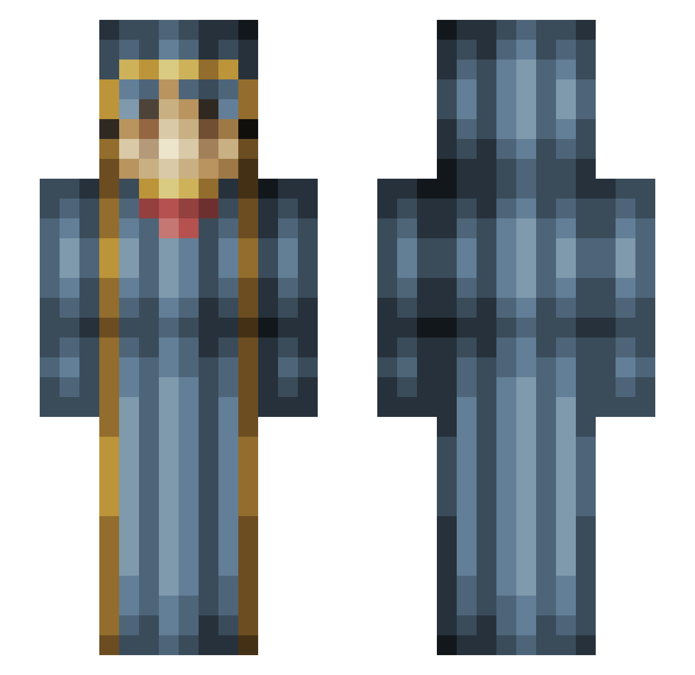 Helpsushi Minecraft skin, front and back view