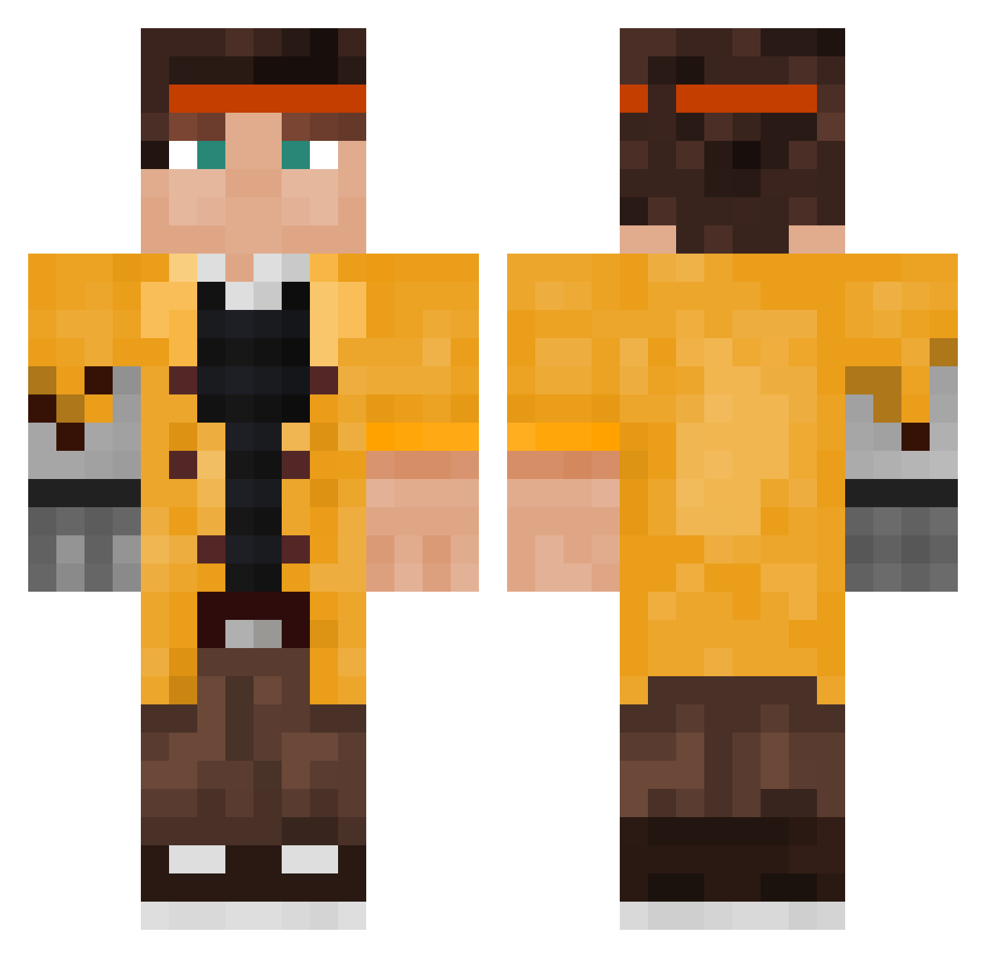 Cragee Minecraft skin, front and back view