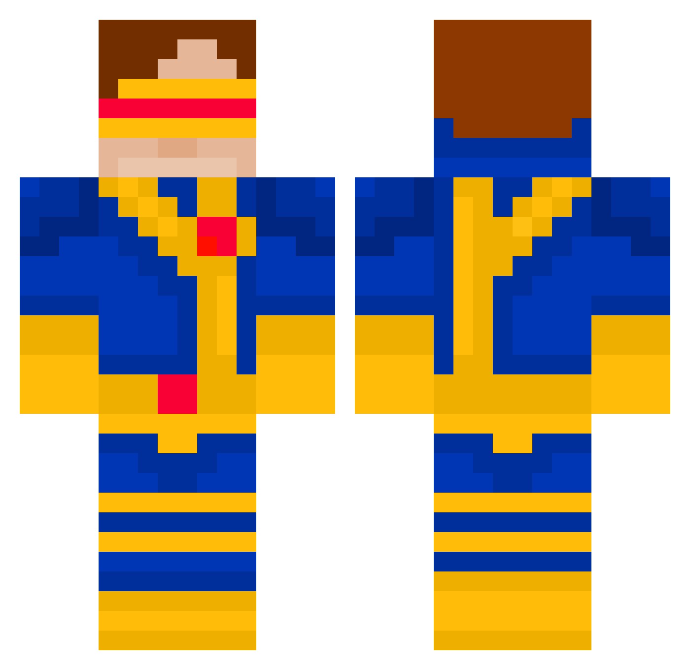 Xxten12 Minecraft skin, front and back view