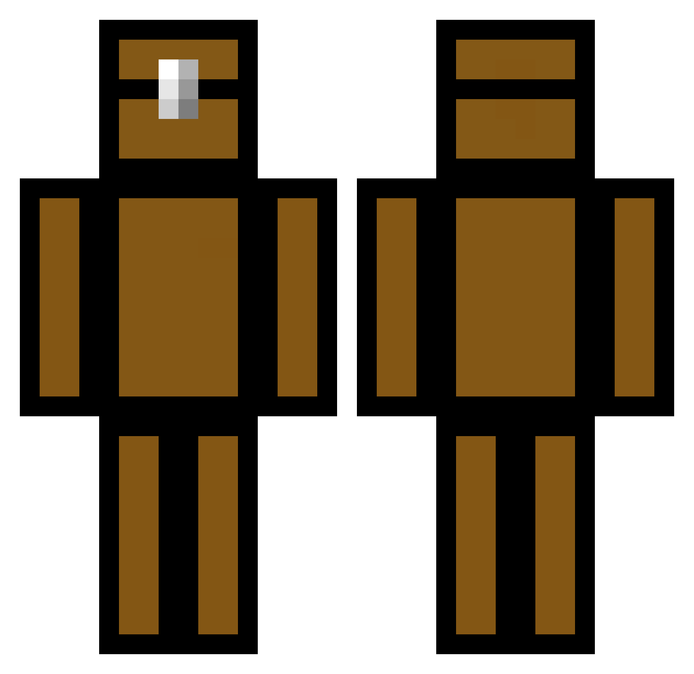 Adjustments Minecraft skin, front and back view