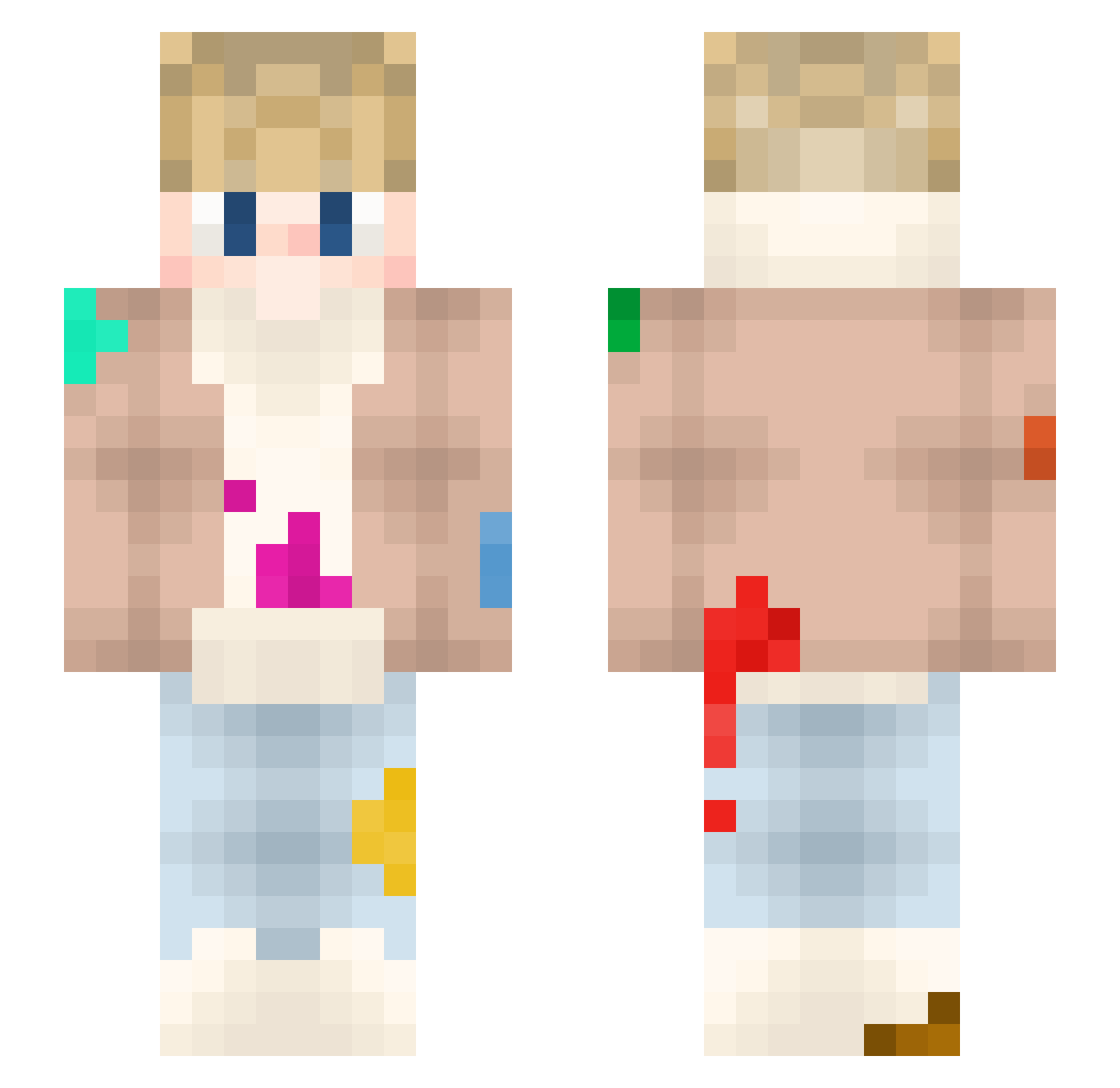 official_block Minecraft skin, front and back view