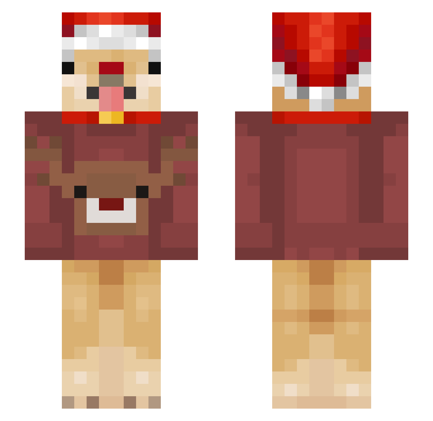 Xaltri Minecraft skin, front and back view