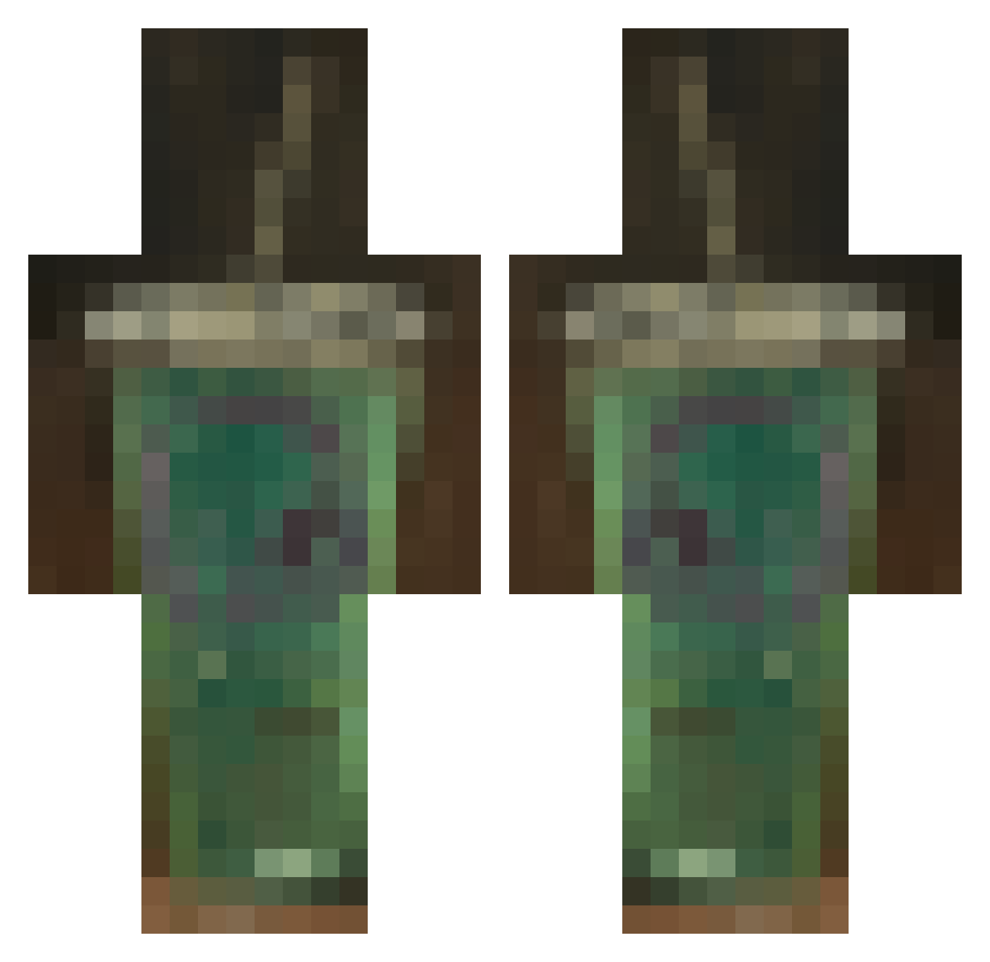 Kyther Minecraft skin, front and back view