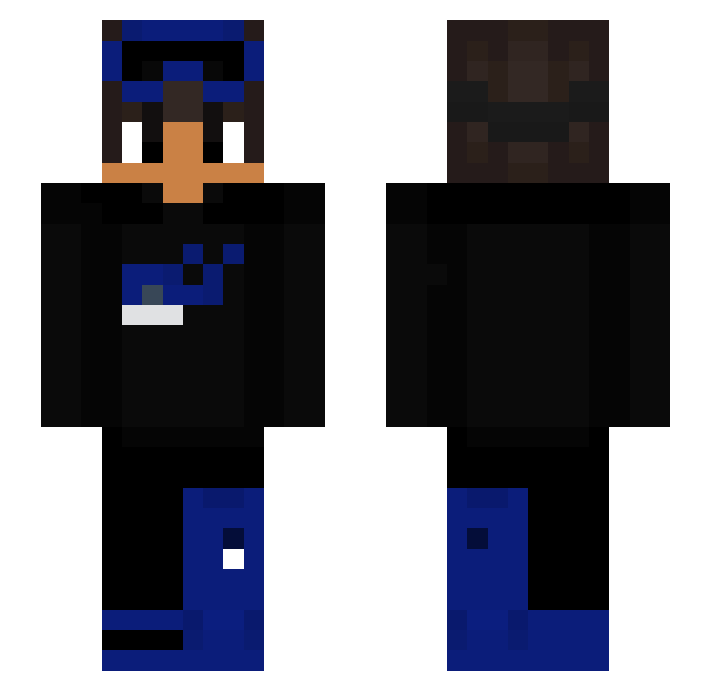 Jonareysian Minecraft skin, front and back view