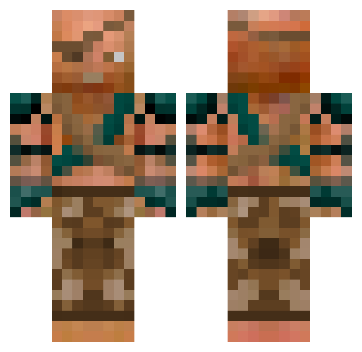 Ramus Minecraft skin, front and back view