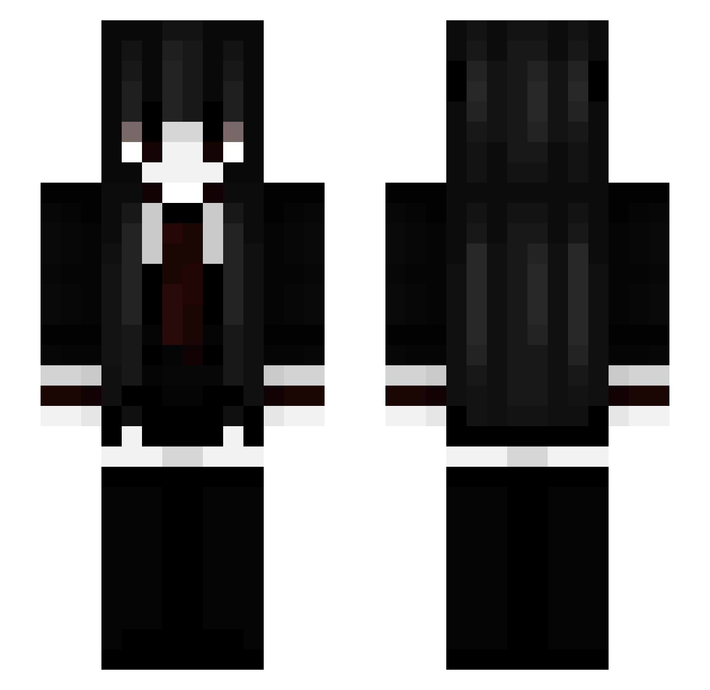Mika1LL Minecraft skin, front and back view