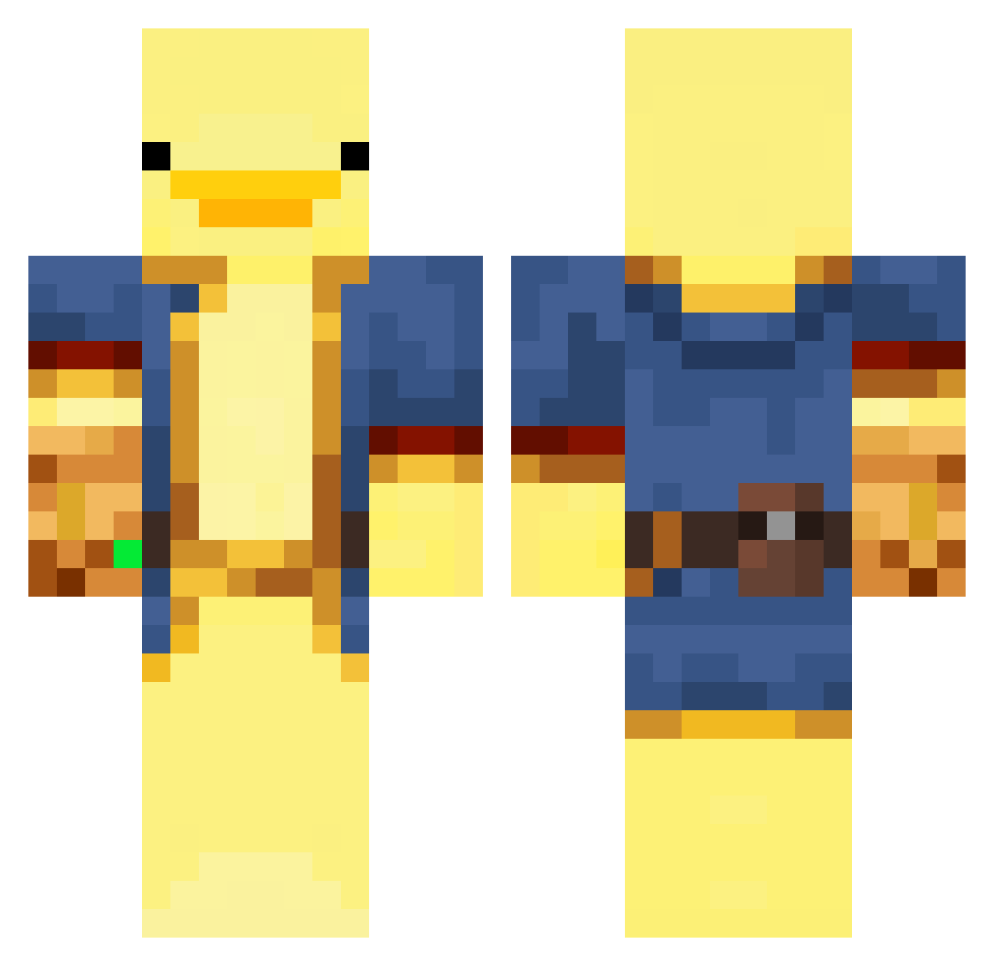 jaimeopedreiro Minecraft skin, front and back view