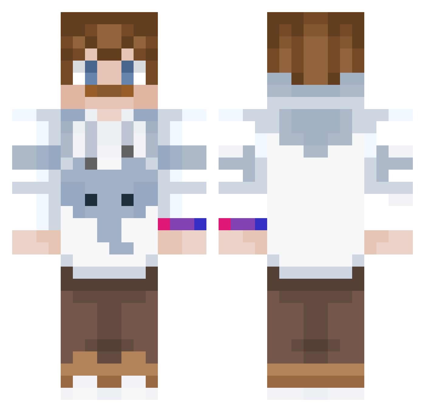 KinaZDrzewa Minecraft skin, front and back view