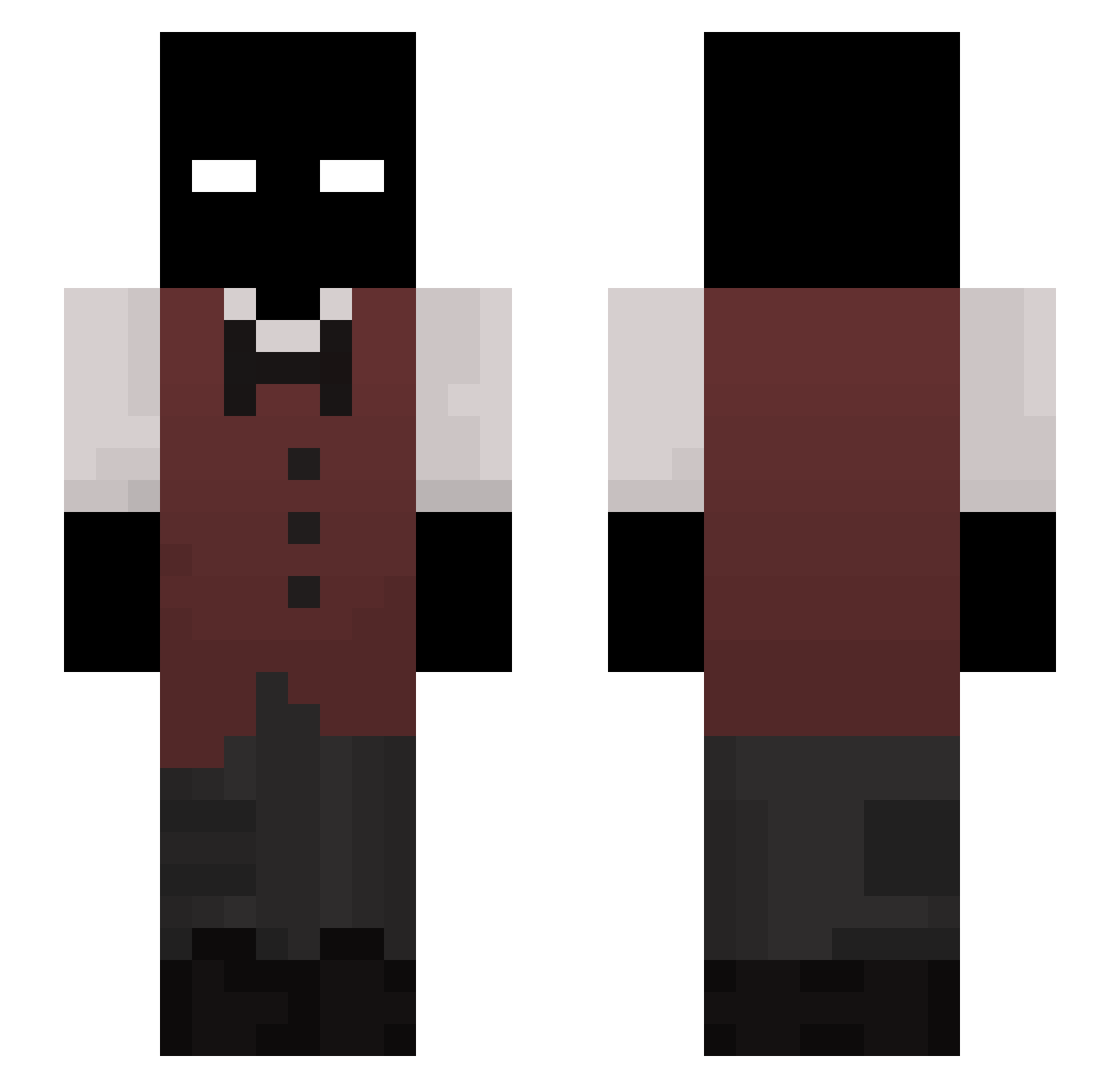 PlackiPL Minecraft skin, front and back view