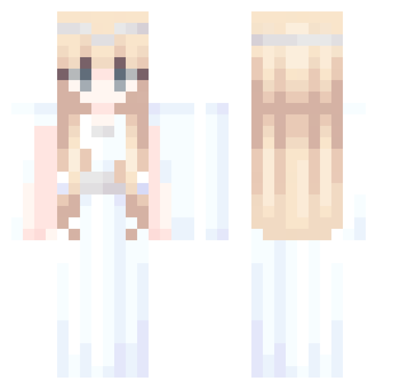 DeusMaximus Minecraft skin, front and back view