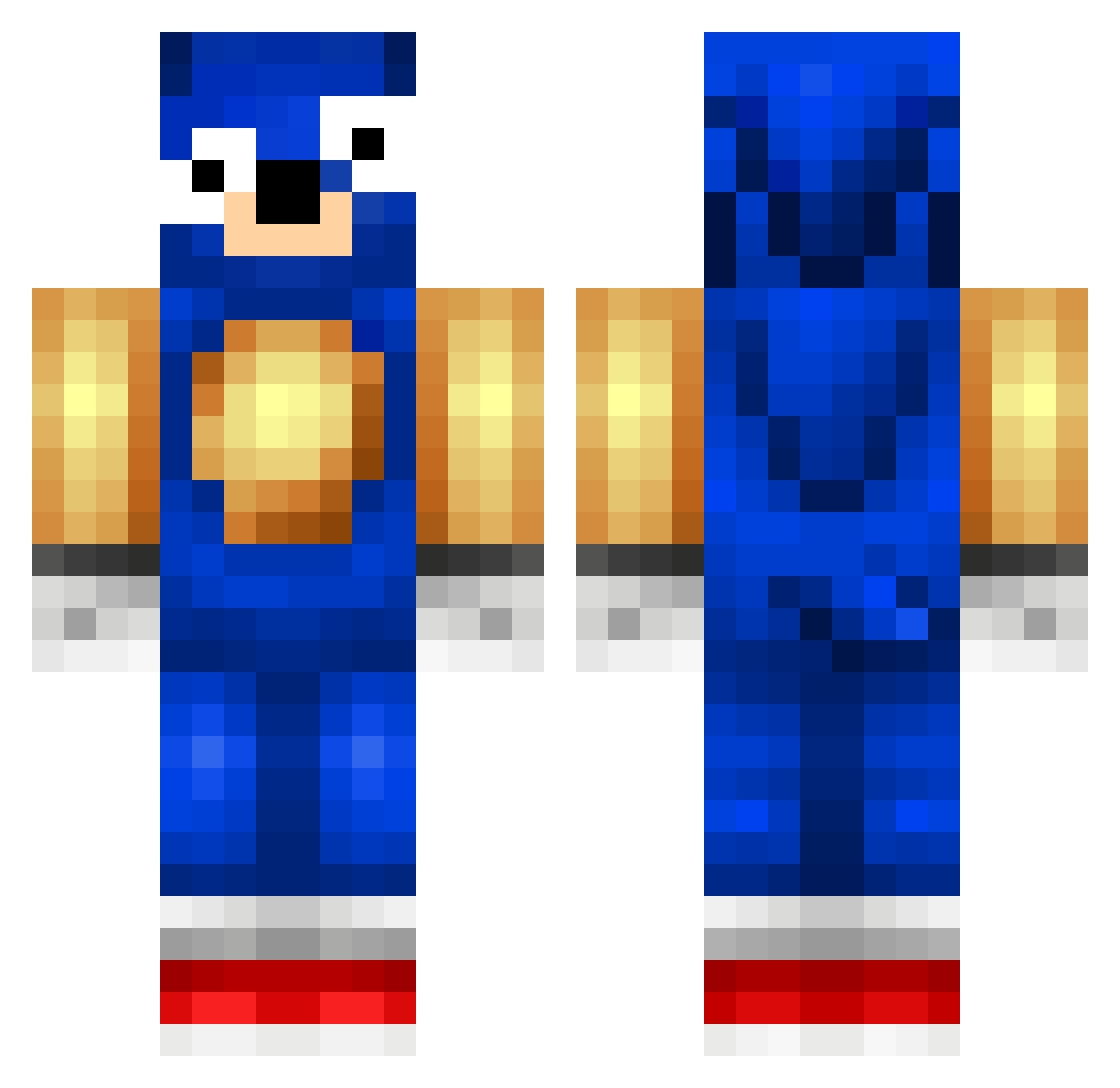 Hanzoh Minecraft skin, front and back view