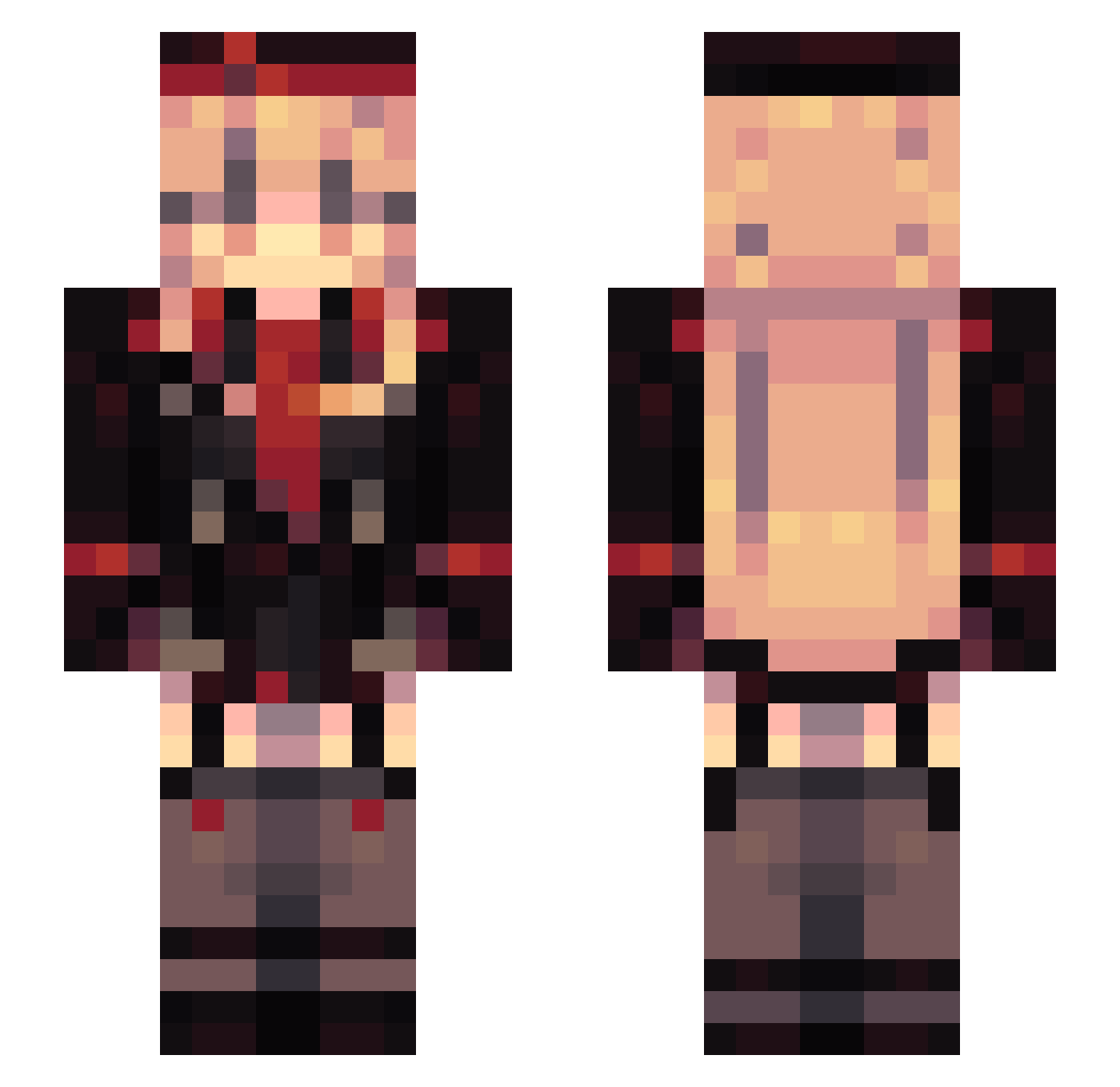 mario1x3 Minecraft skin, front and back view