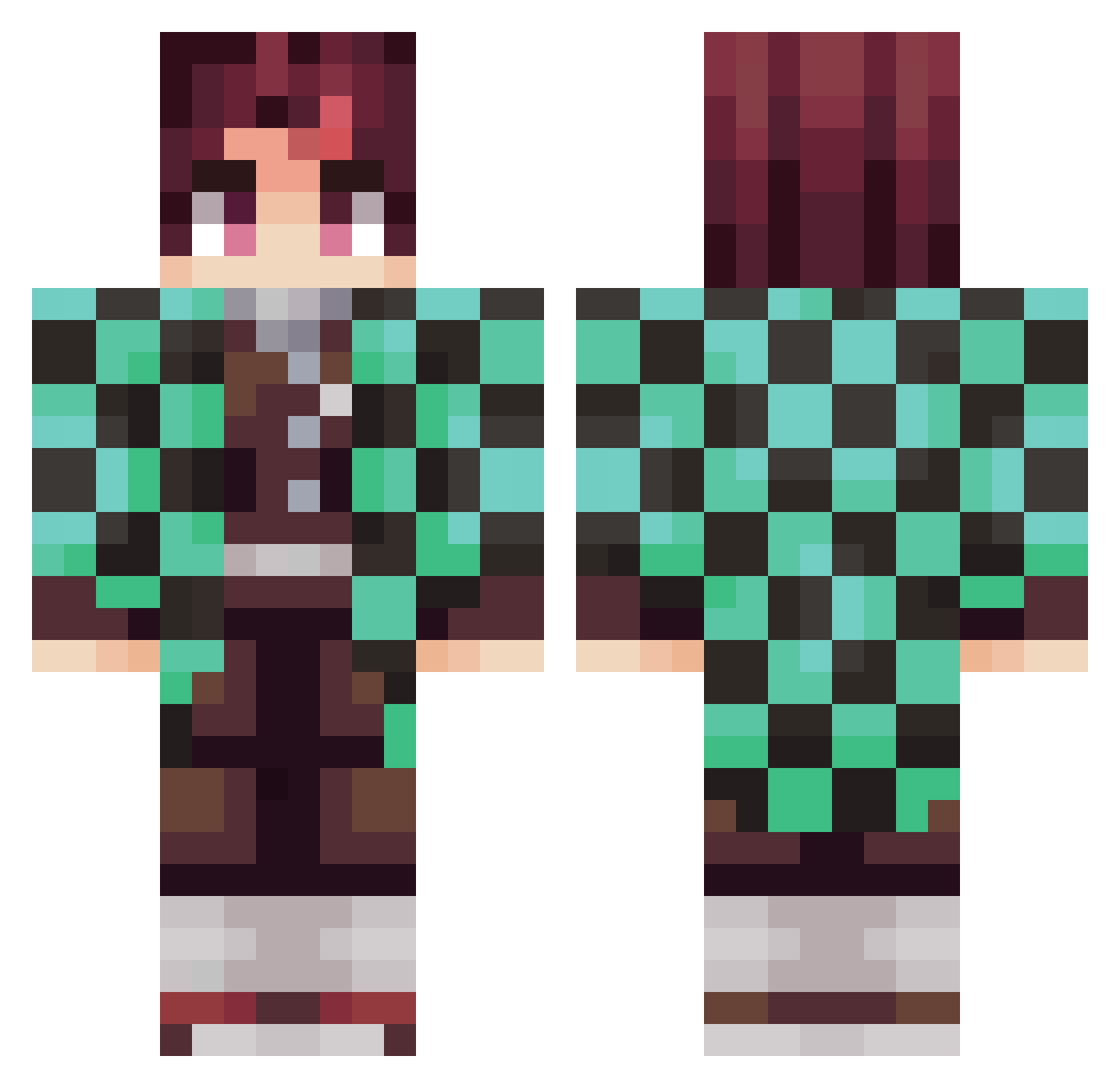 SpiritAshiko Minecraft skin, front and back view