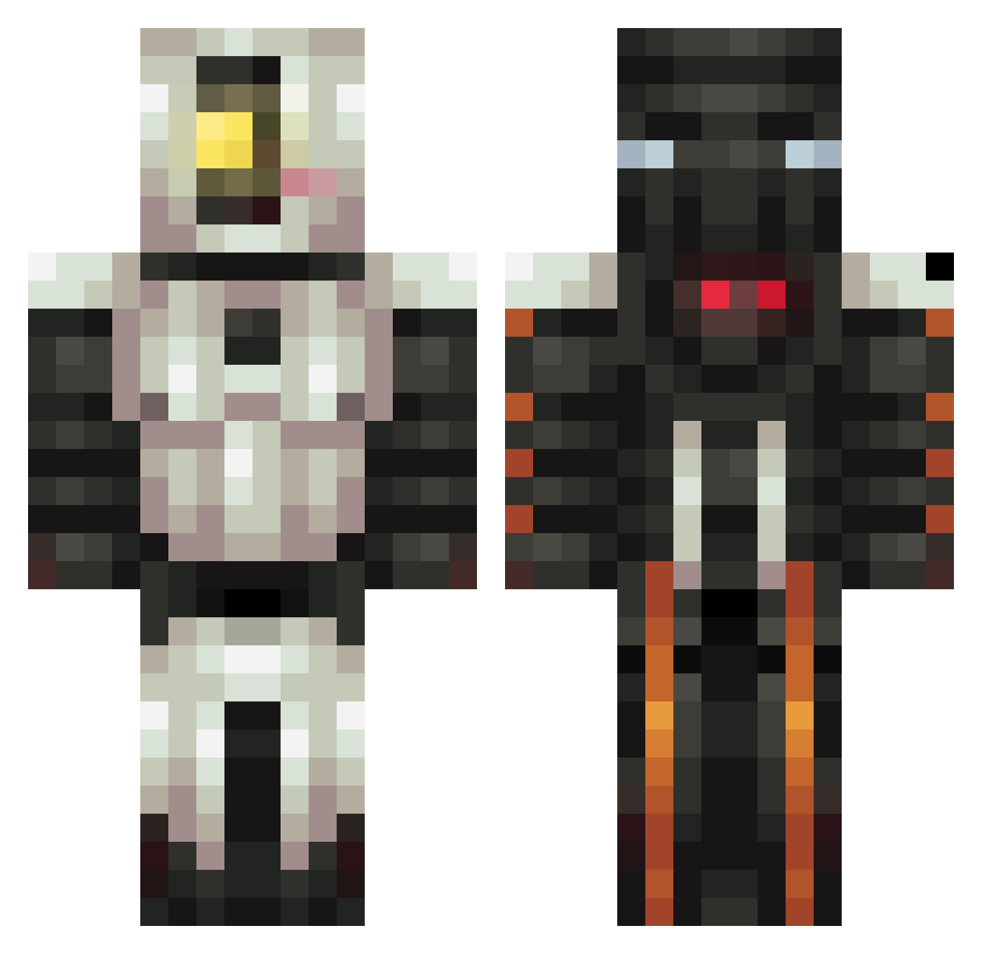 Spider1234b Minecraft skin, front and back view