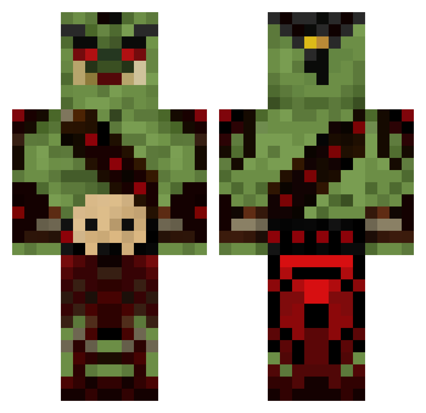 NaliTho Minecraft skin, front and back view