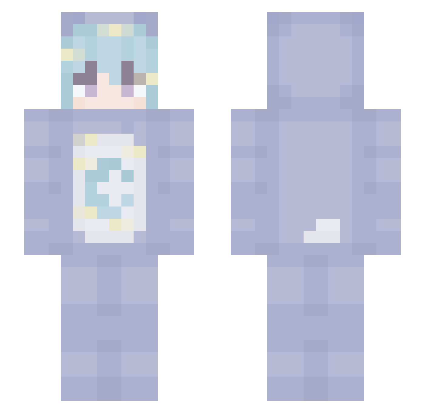 Hypnosis_Cat Minecraft skin, front and back view