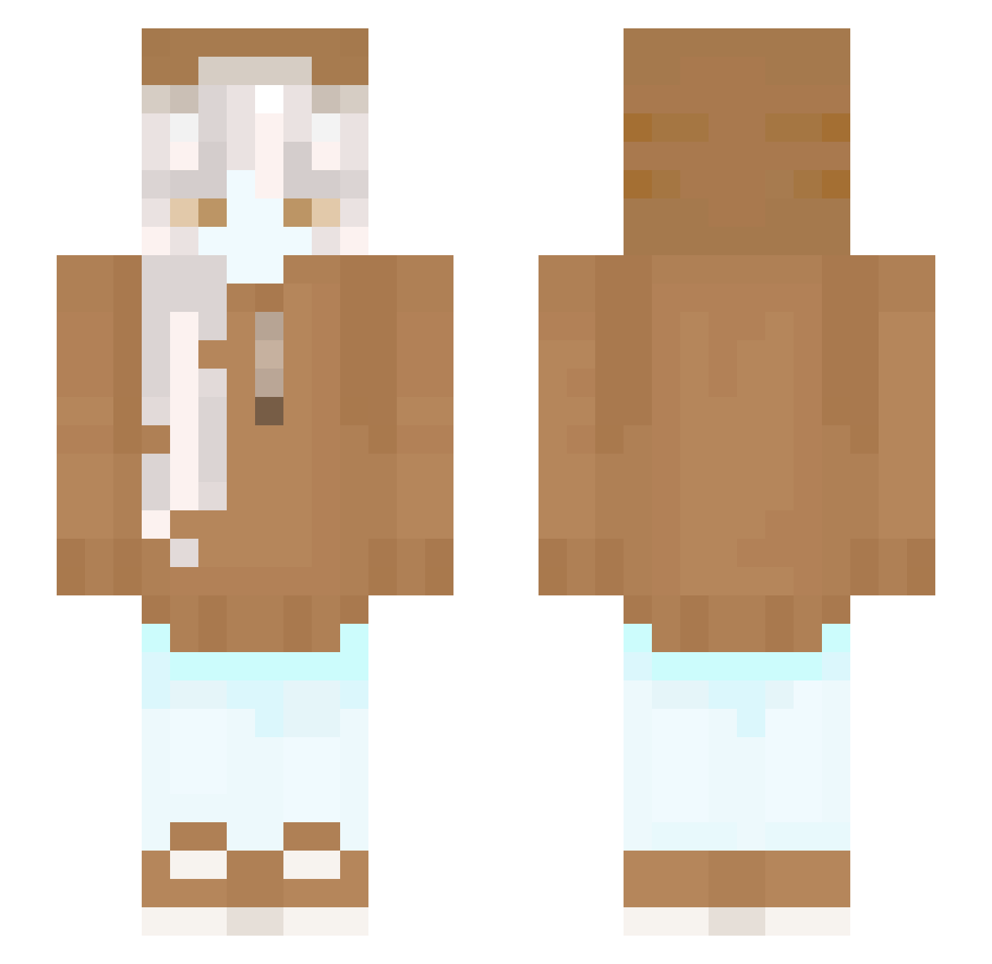 Smallwite Minecraft skin, front and back view