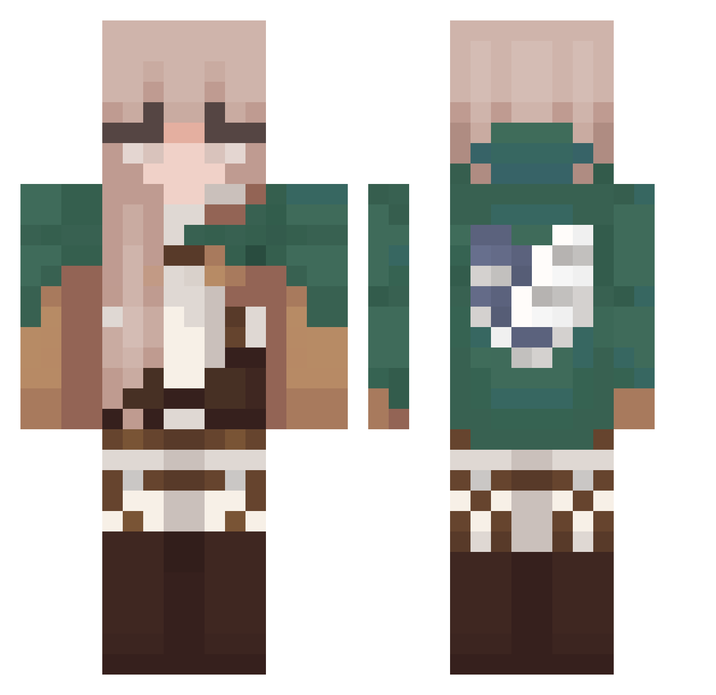 Truthfully Minecraft skin, front and back view