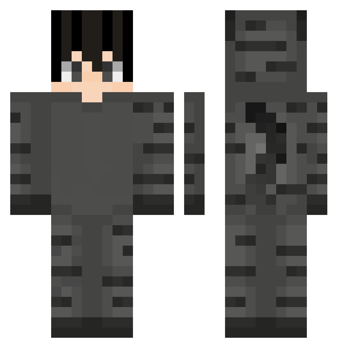 VinziMagKekse Minecraft skin, front and back view