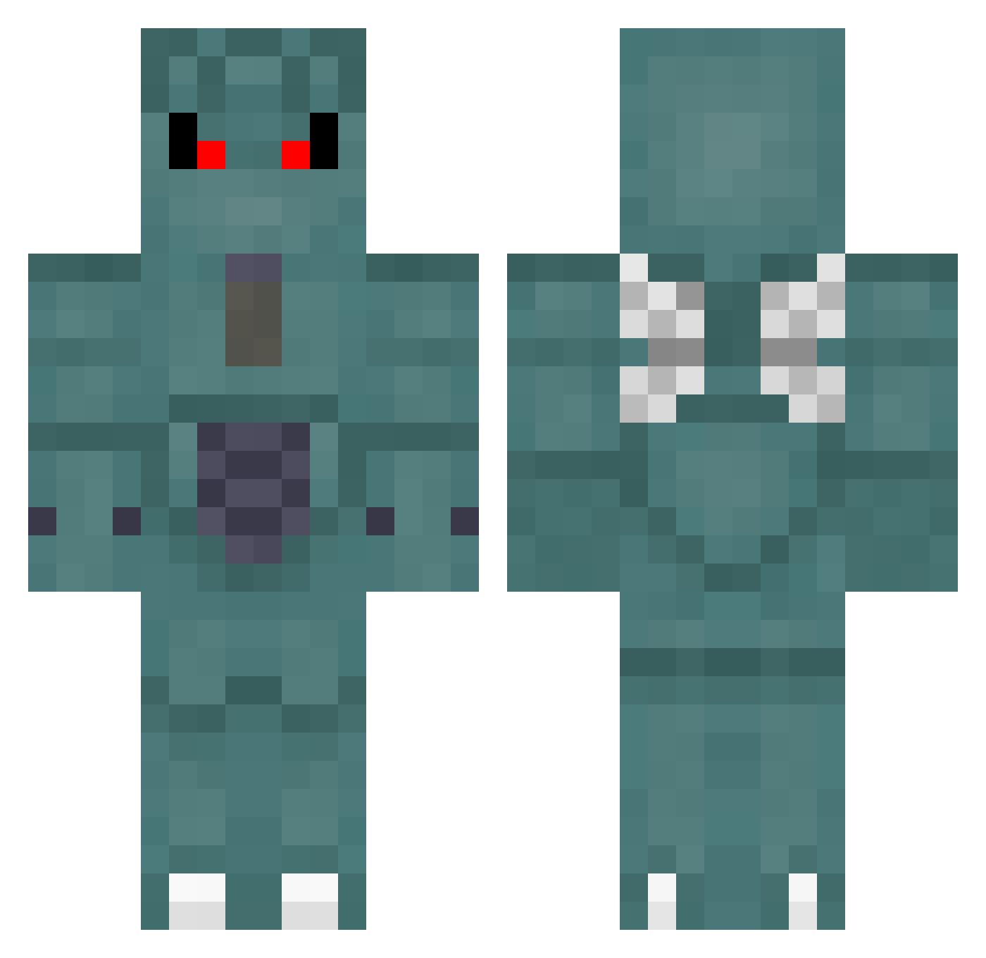 Refroze Minecraft skin, front and back view