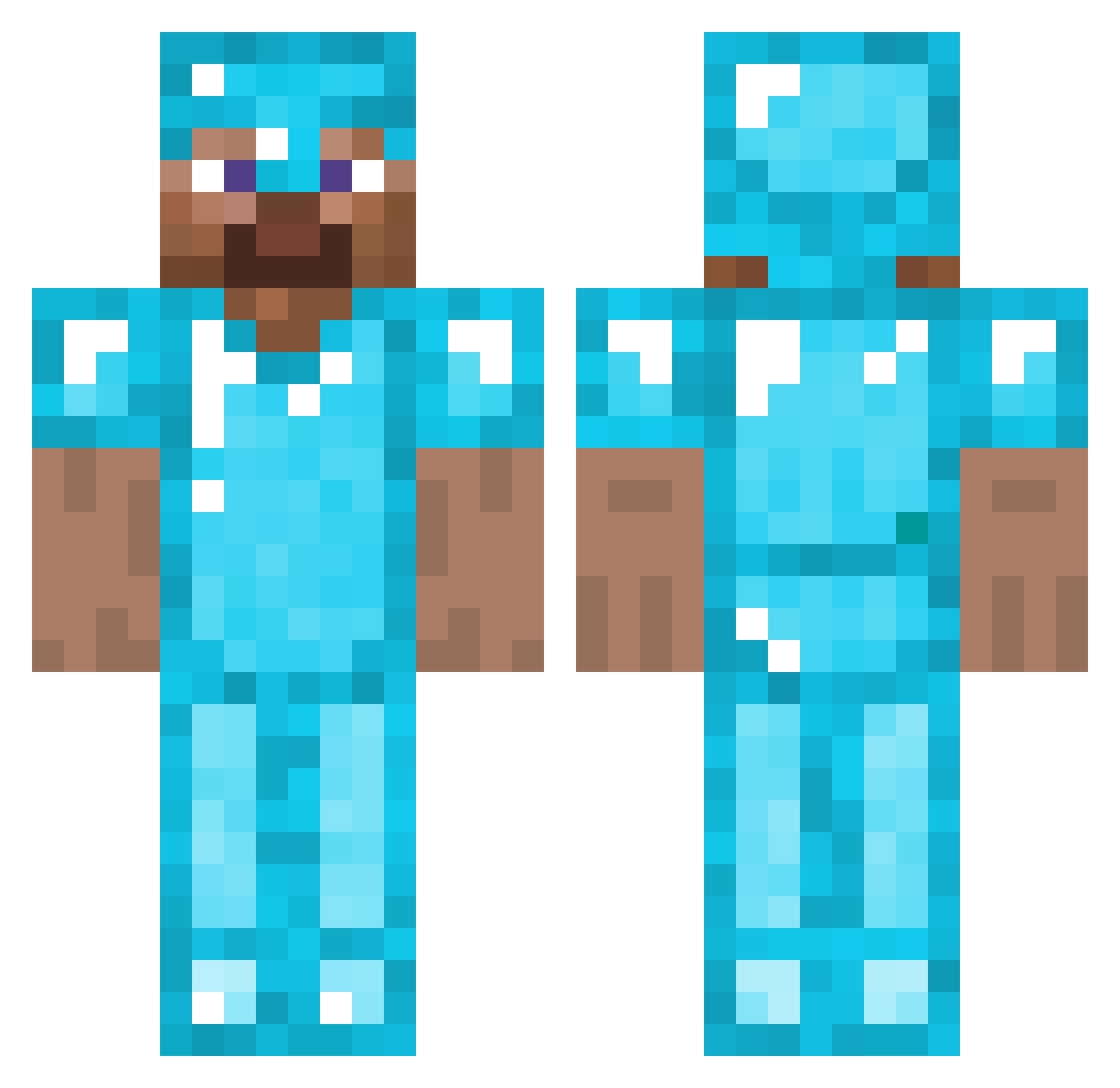 TikiZik Minecraft skin, front and back view