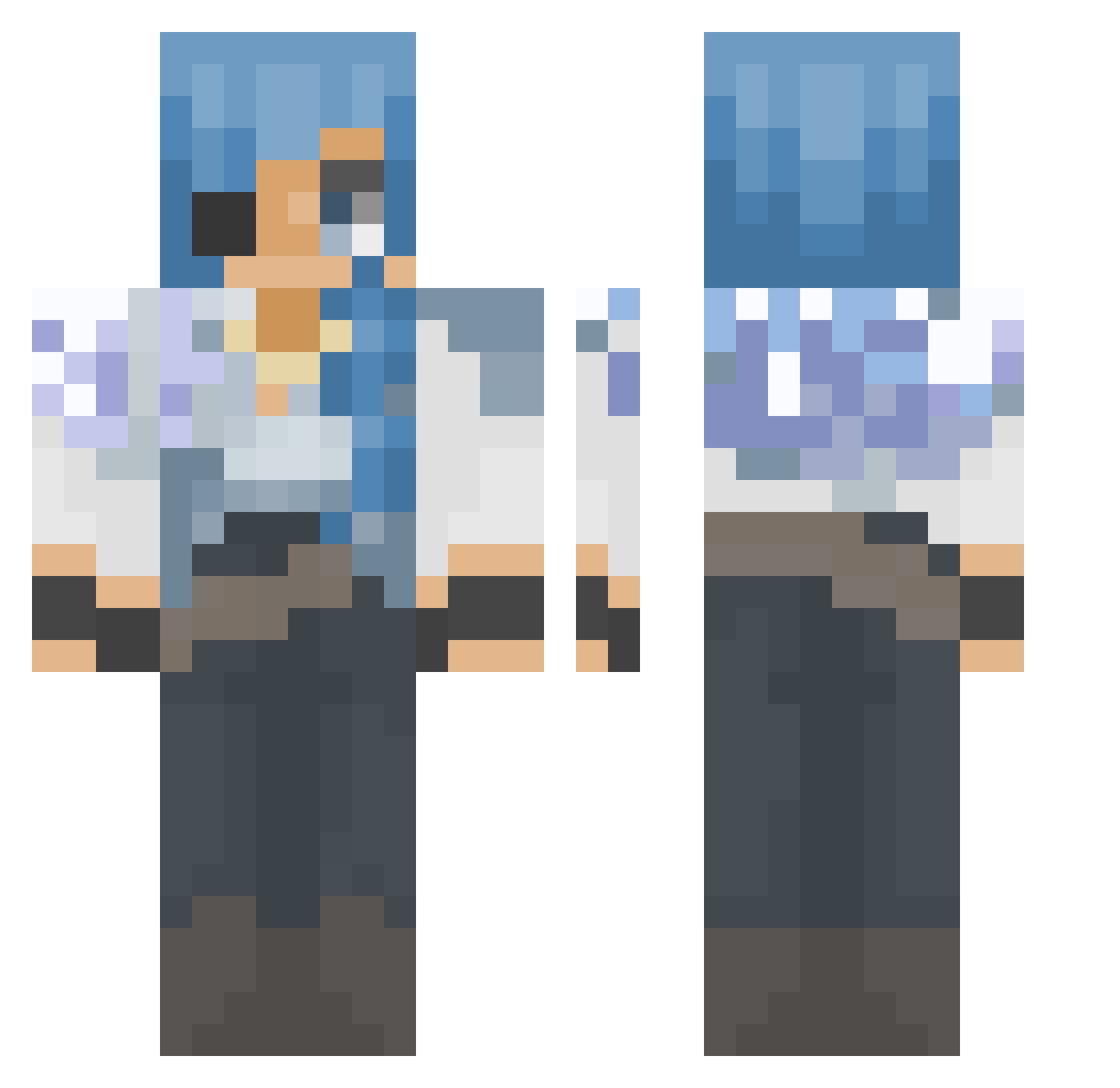 Ayjay_ Minecraft skin, front and back view
