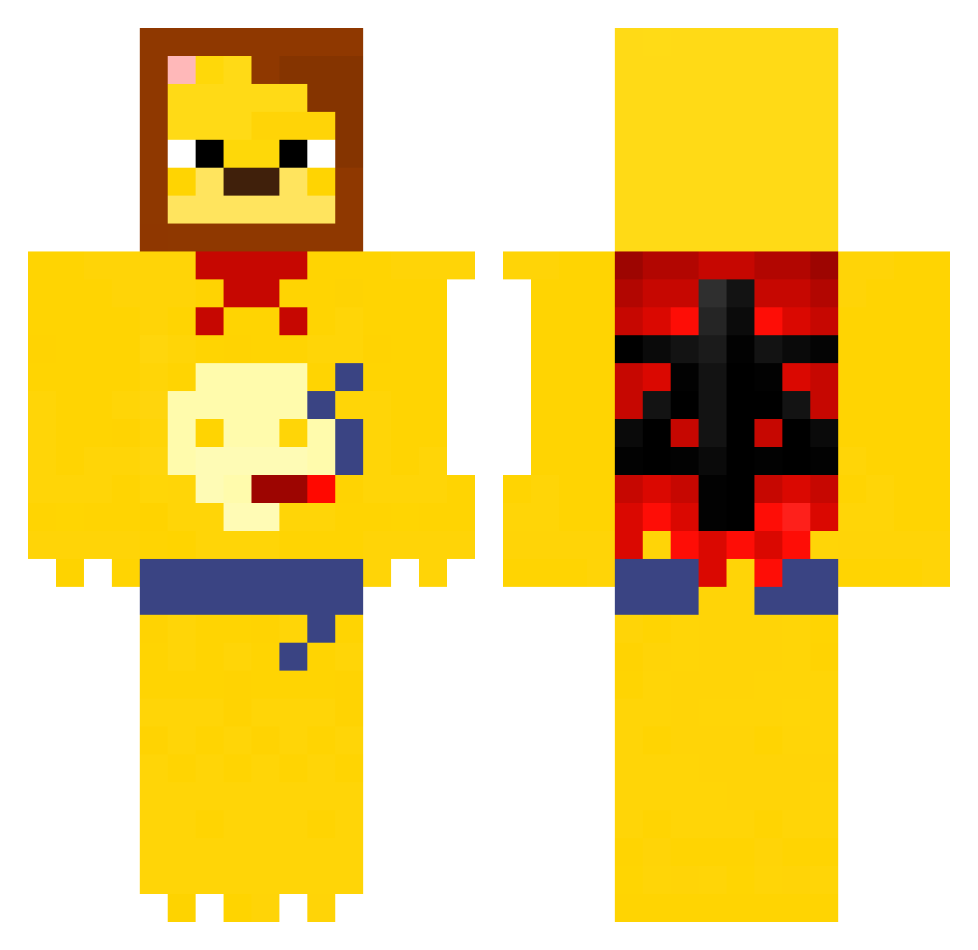 TongTongX Minecraft skin, front and back view
