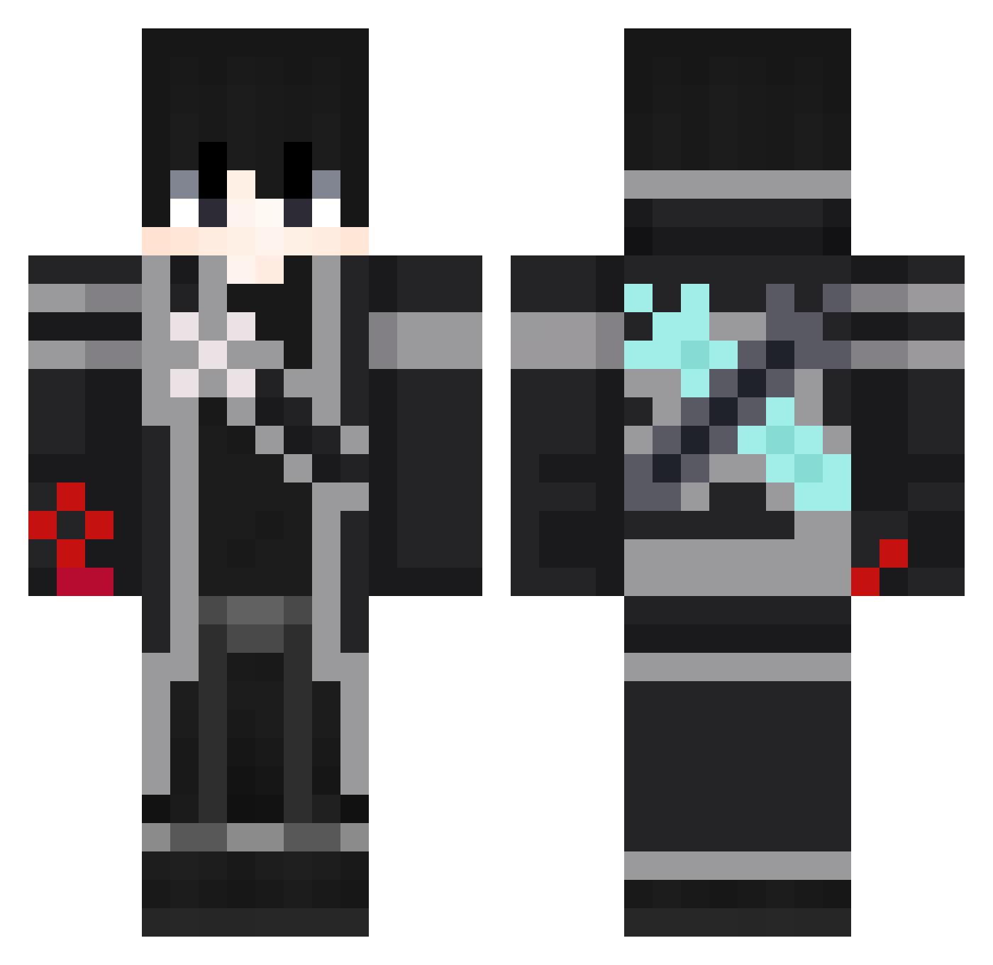 Scpray Minecraft skin, front and back view