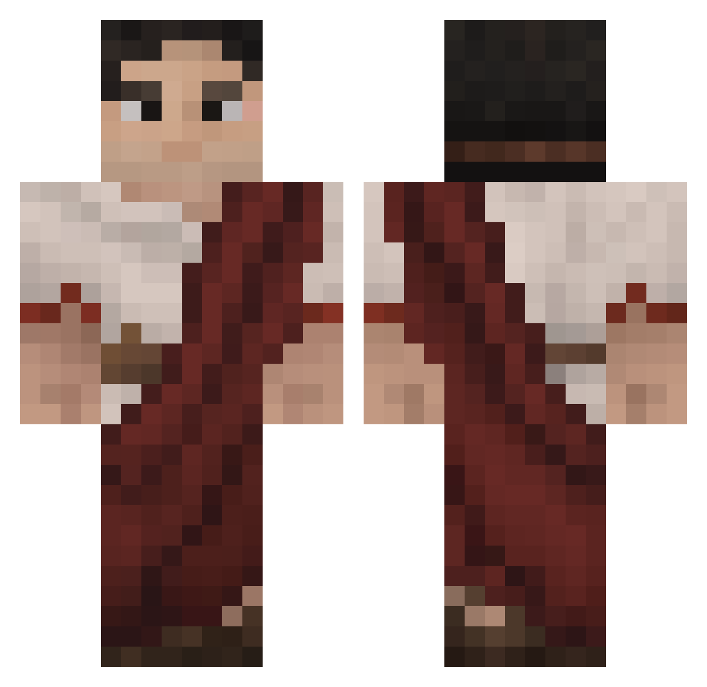CyKid128 Minecraft skin, front and back view