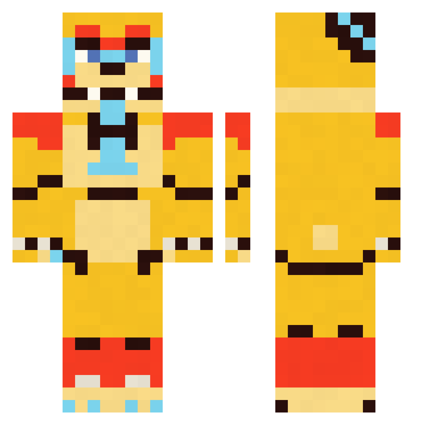koczownik69 Minecraft skin, front and back view