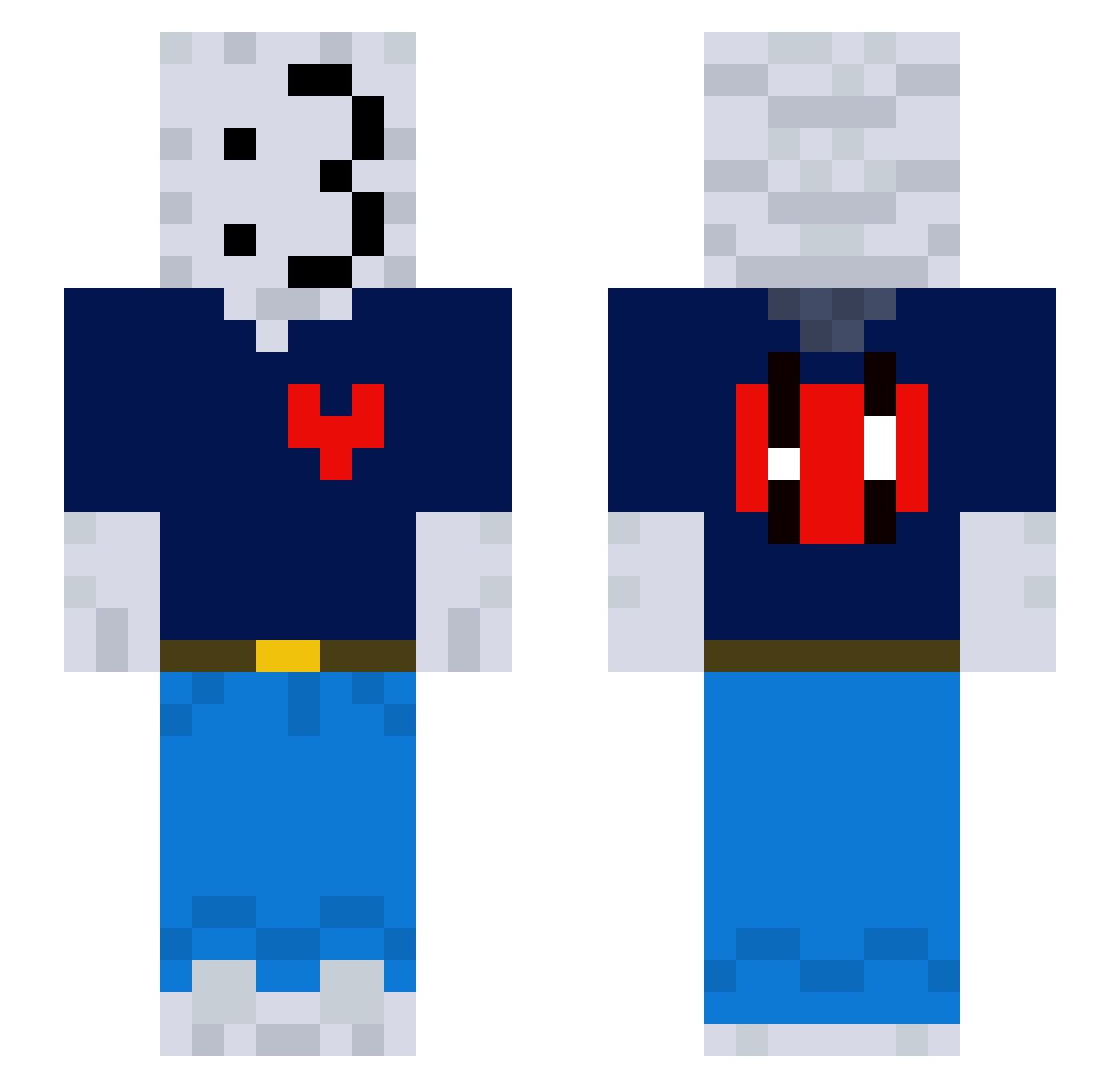 Sheepiz Minecraft skin, front and back view