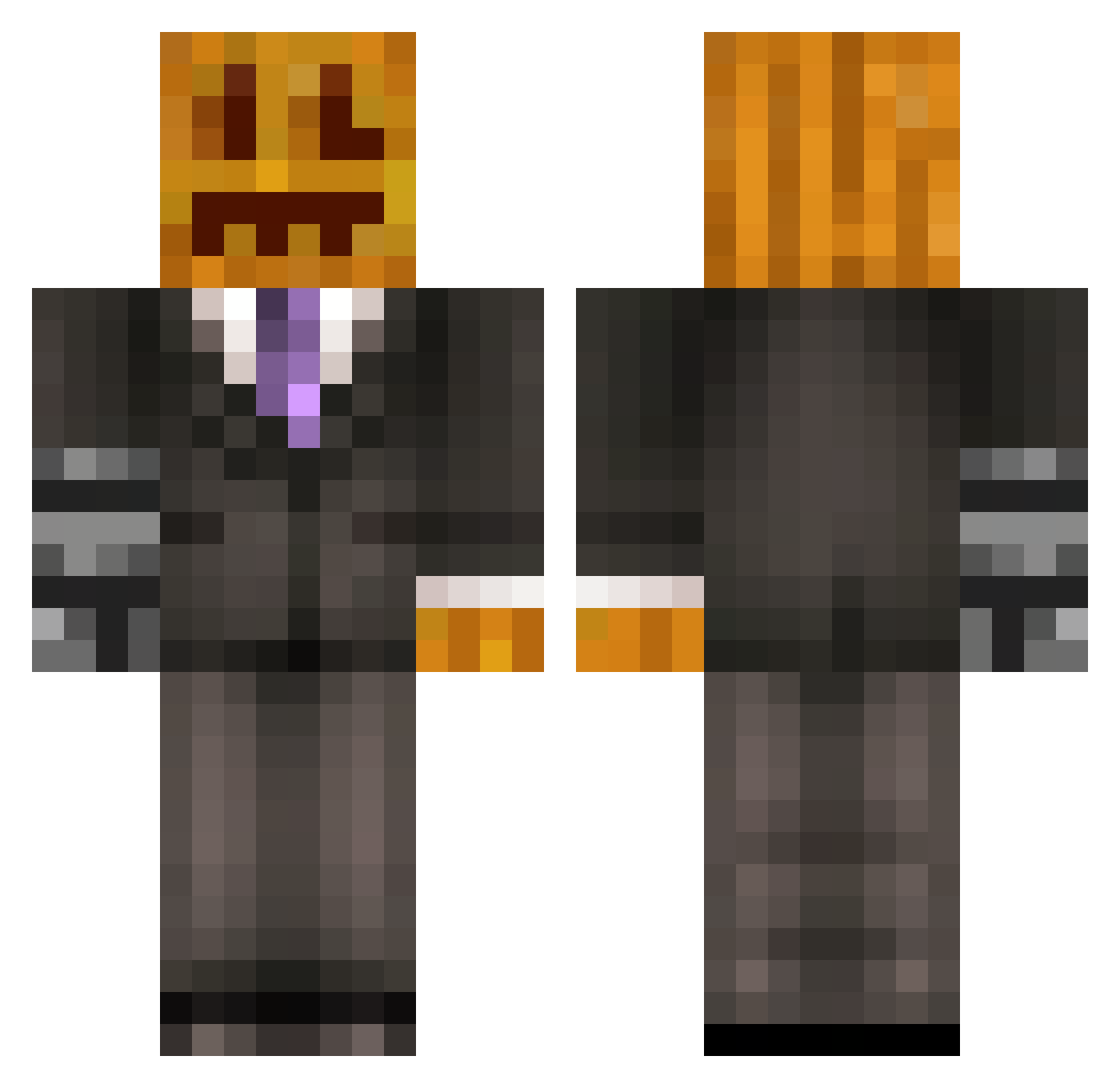 Void_0x Minecraft skin, front and back view