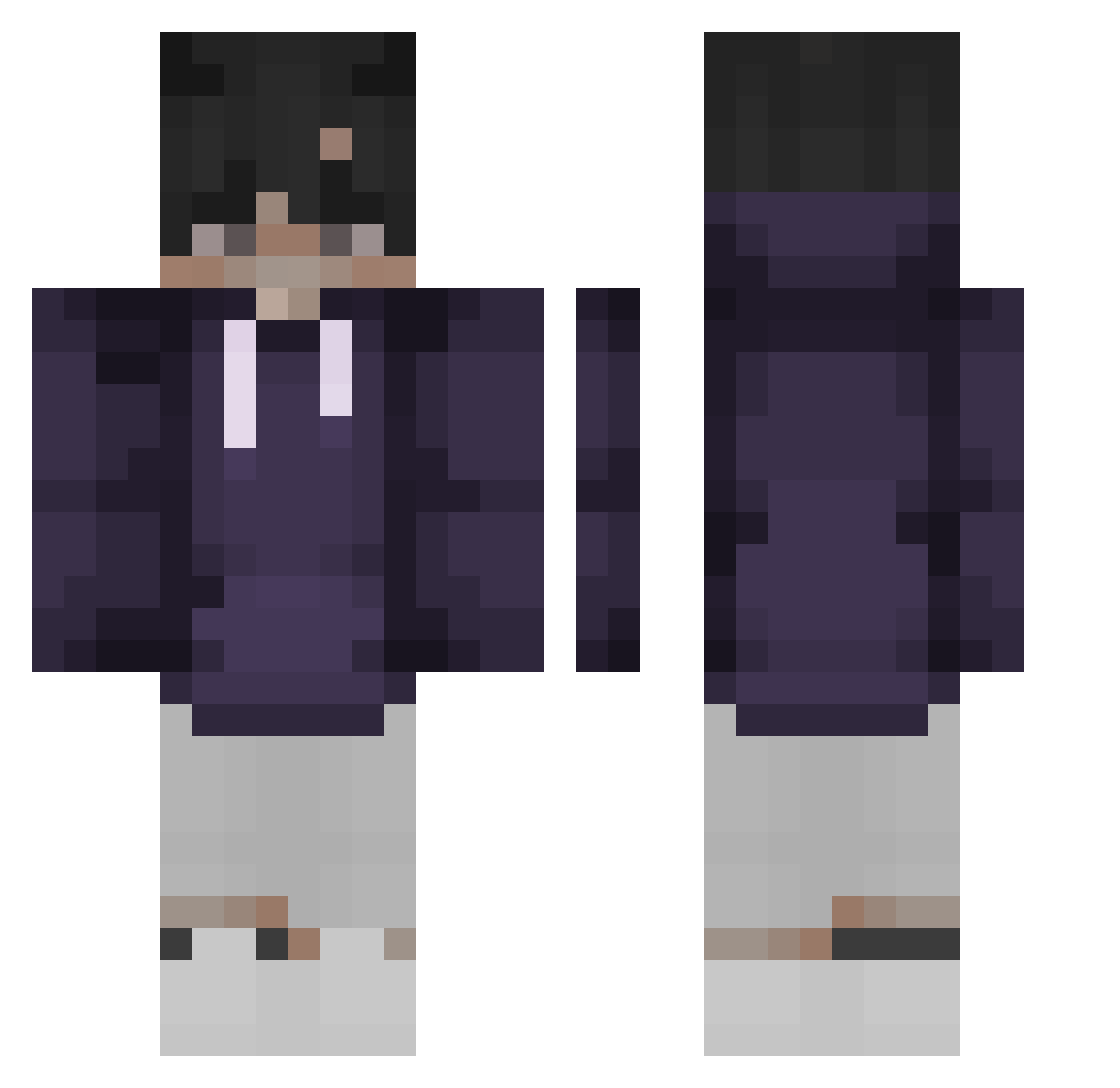 TheL0st1 Minecraft skin, front and back view