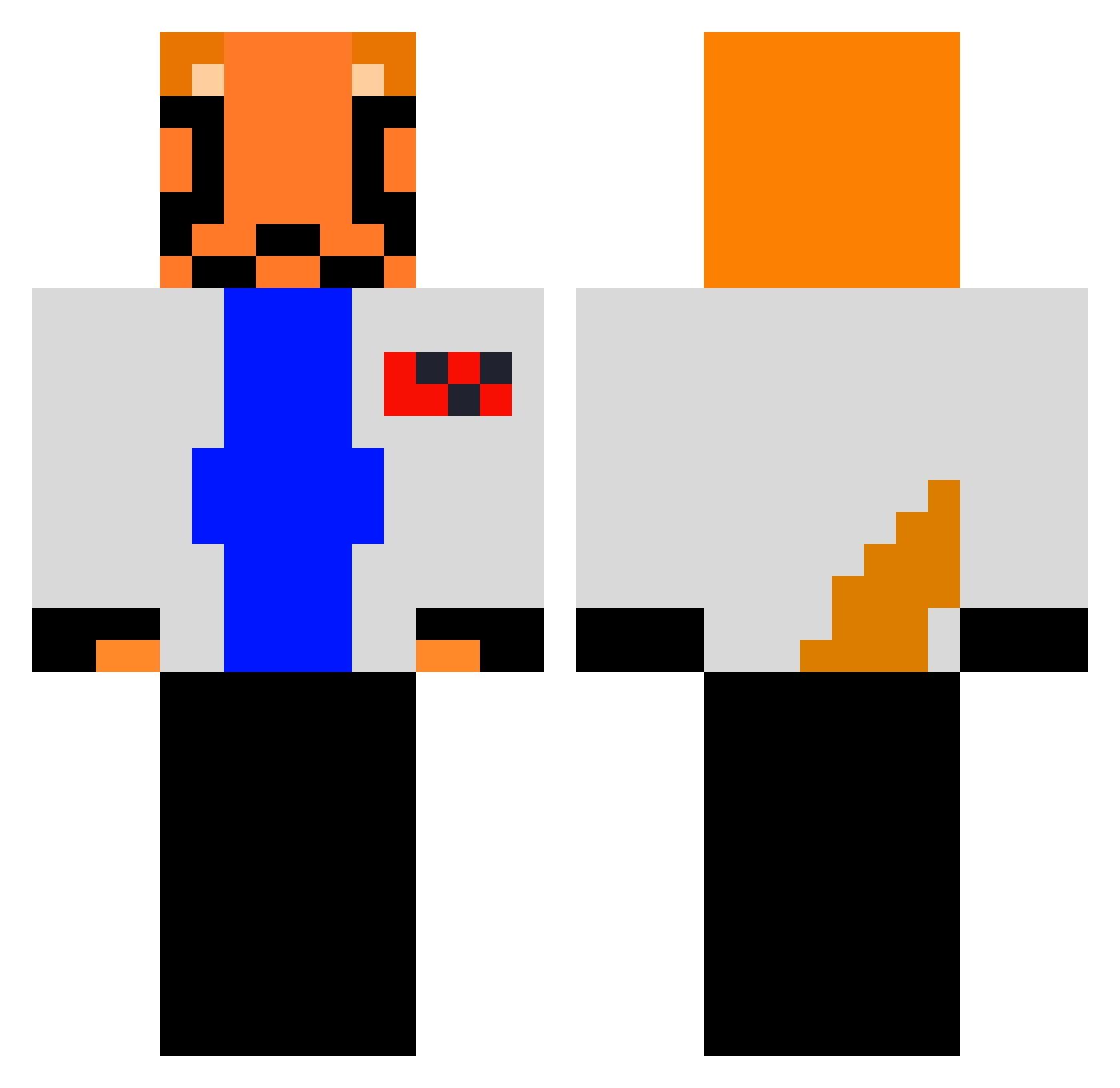 ceomlor Minecraft skin, front and back view