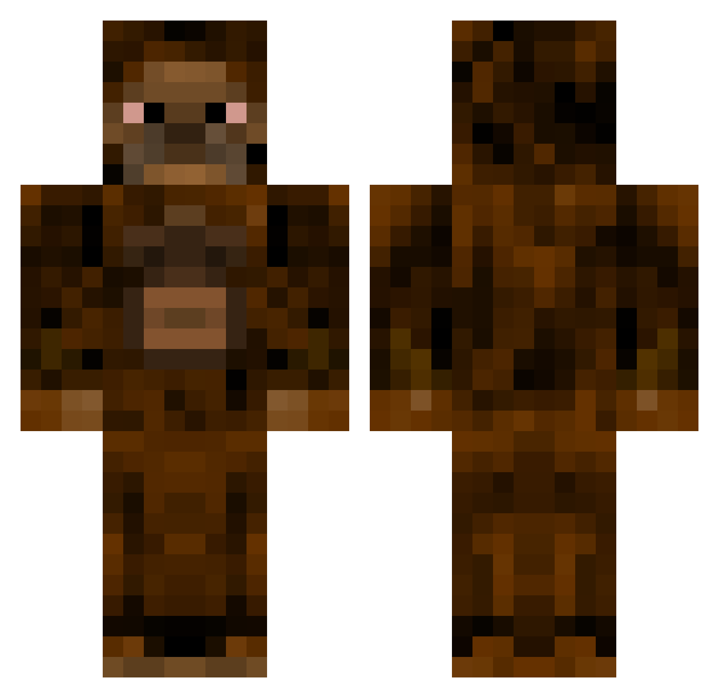 TalntBootyWzrd Minecraft skin, front and back view