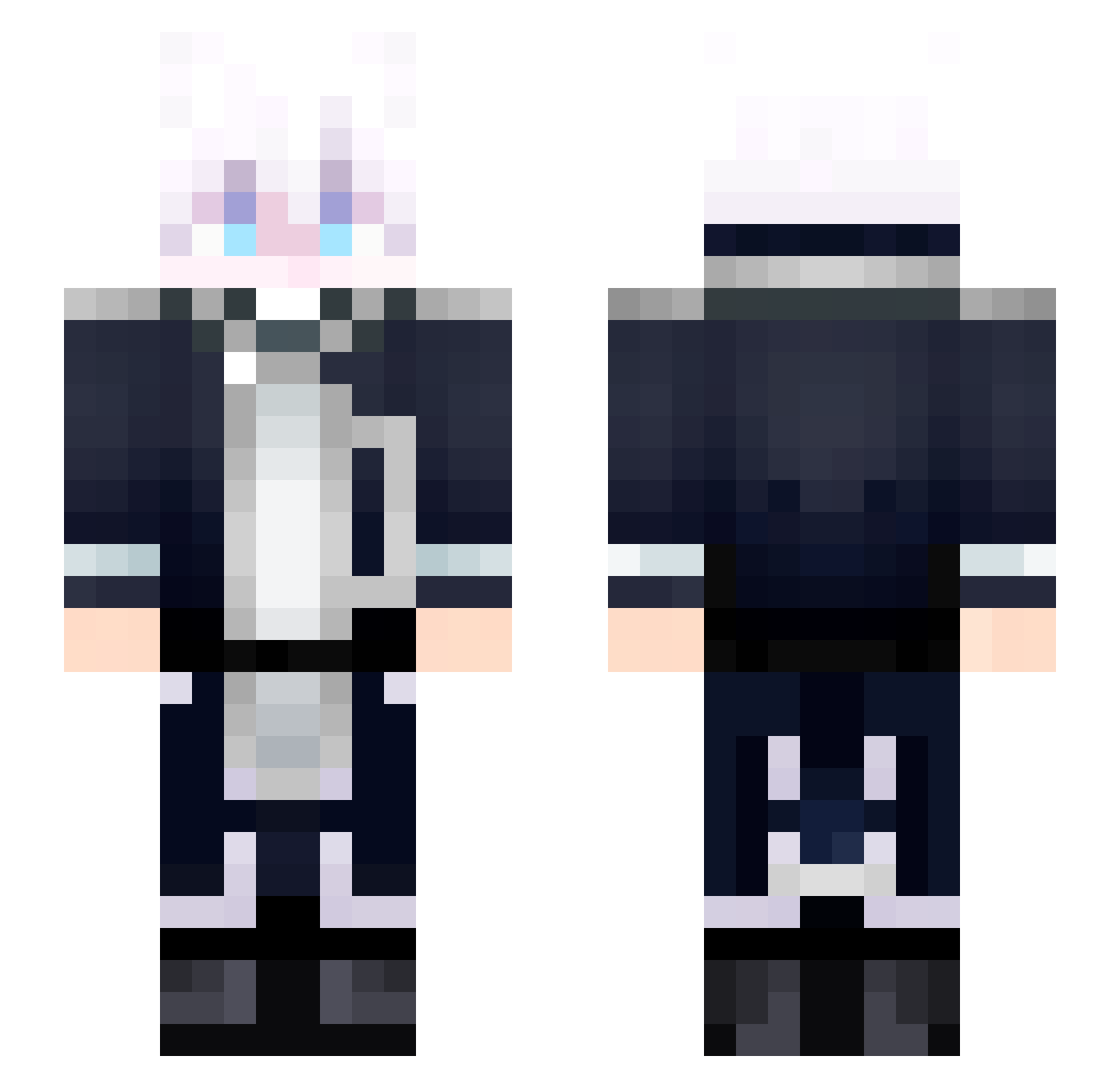 alphameric Minecraft skin, front and back view