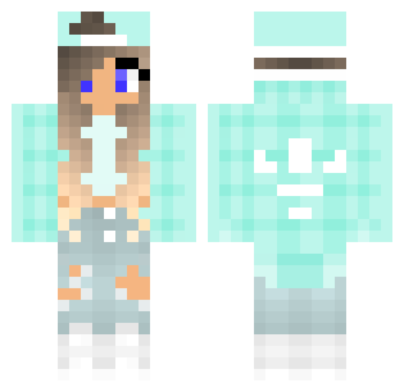 MorganManning Minecraft skin, front and back view