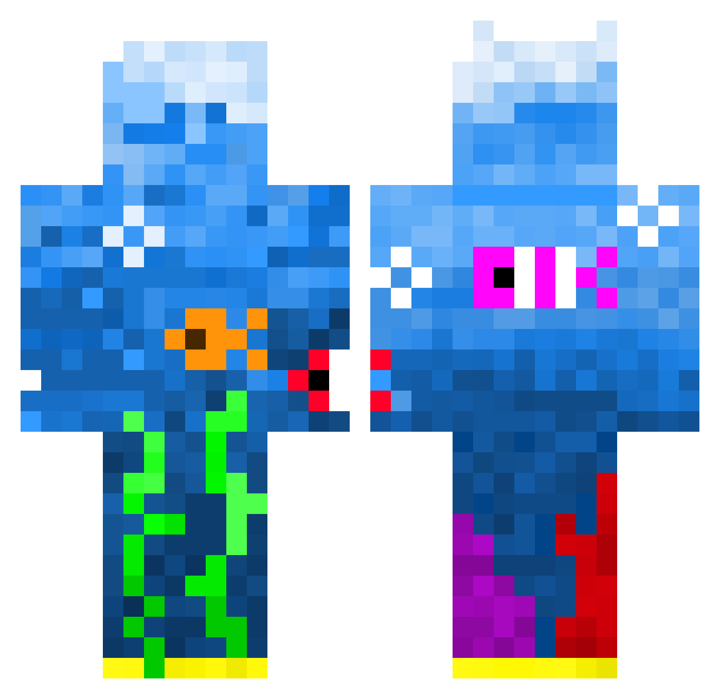 Doofus0 Minecraft skin, front and back view