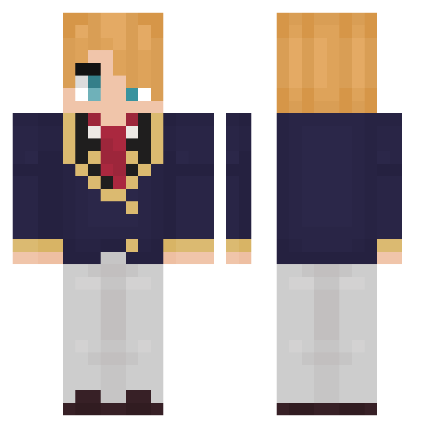 vegeta272 Minecraft skin, front and back view