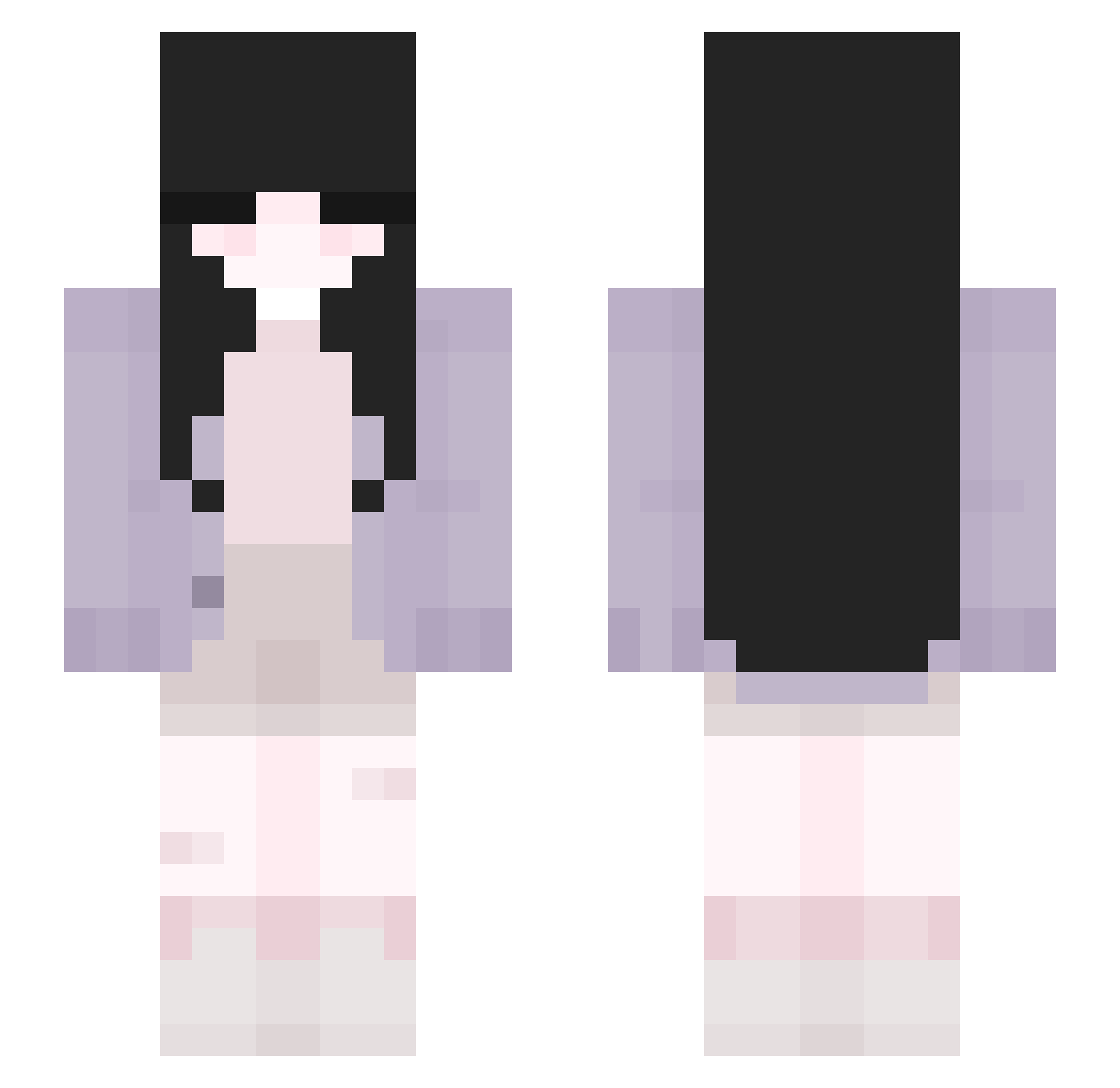 sadmothh Minecraft skin, front and back view